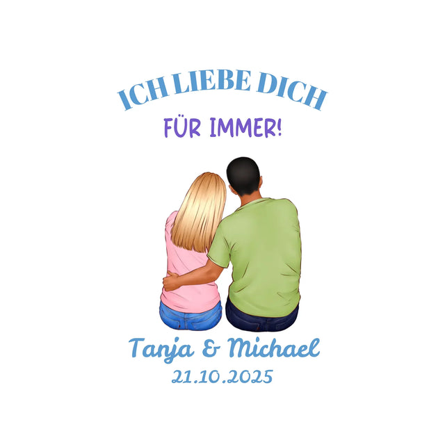 Paar-Designer (2 personalisierbare Figuren) - Sticker 20x20 cm (ausgestanzt) / White / OneSize - personalisierbare