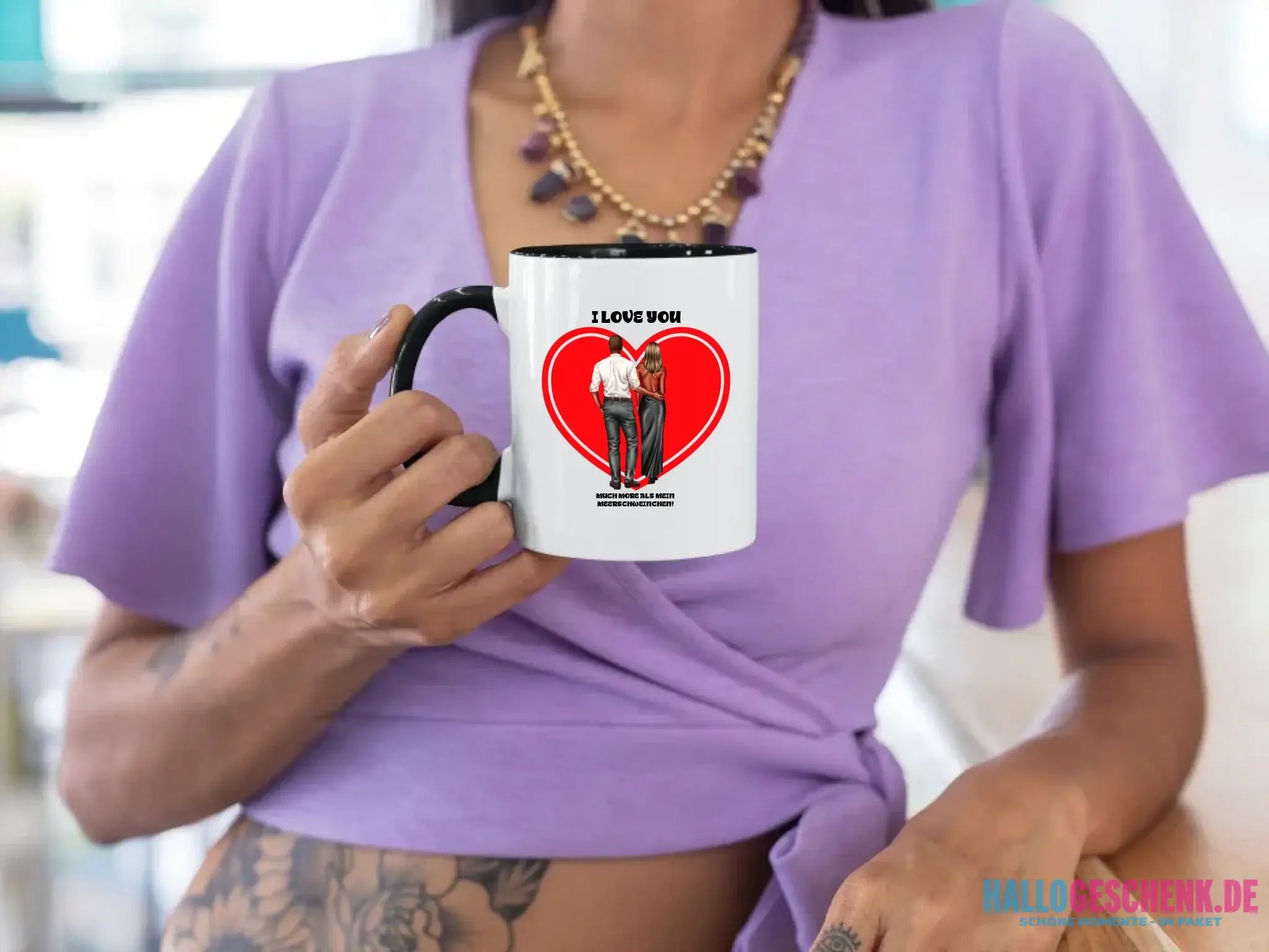 Paar Designer: Abendlook Couple - zweifarbige Tasse