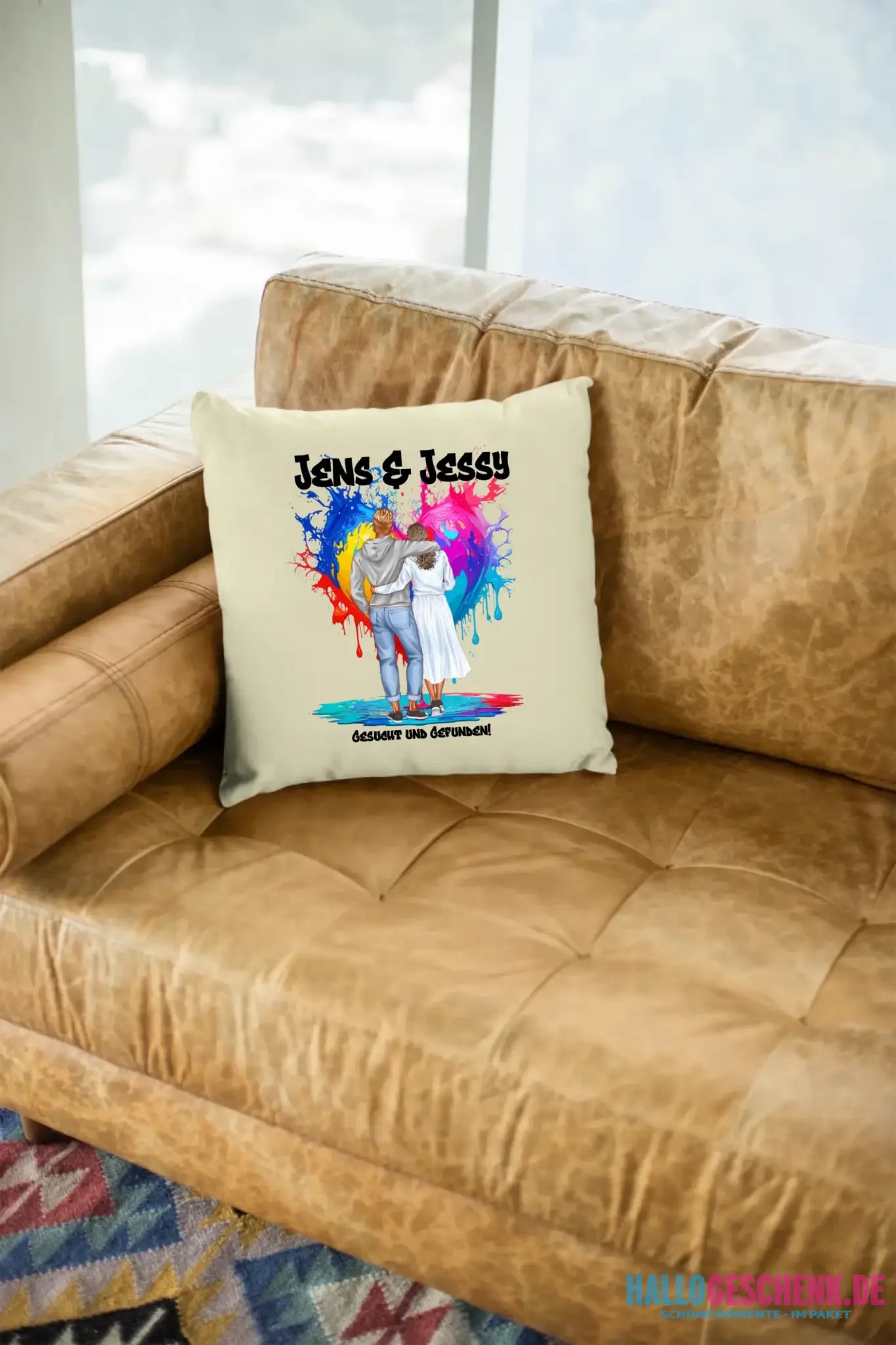 Paar Designer Fashion-Look, personalisierbar: Kissen 40x40 cm