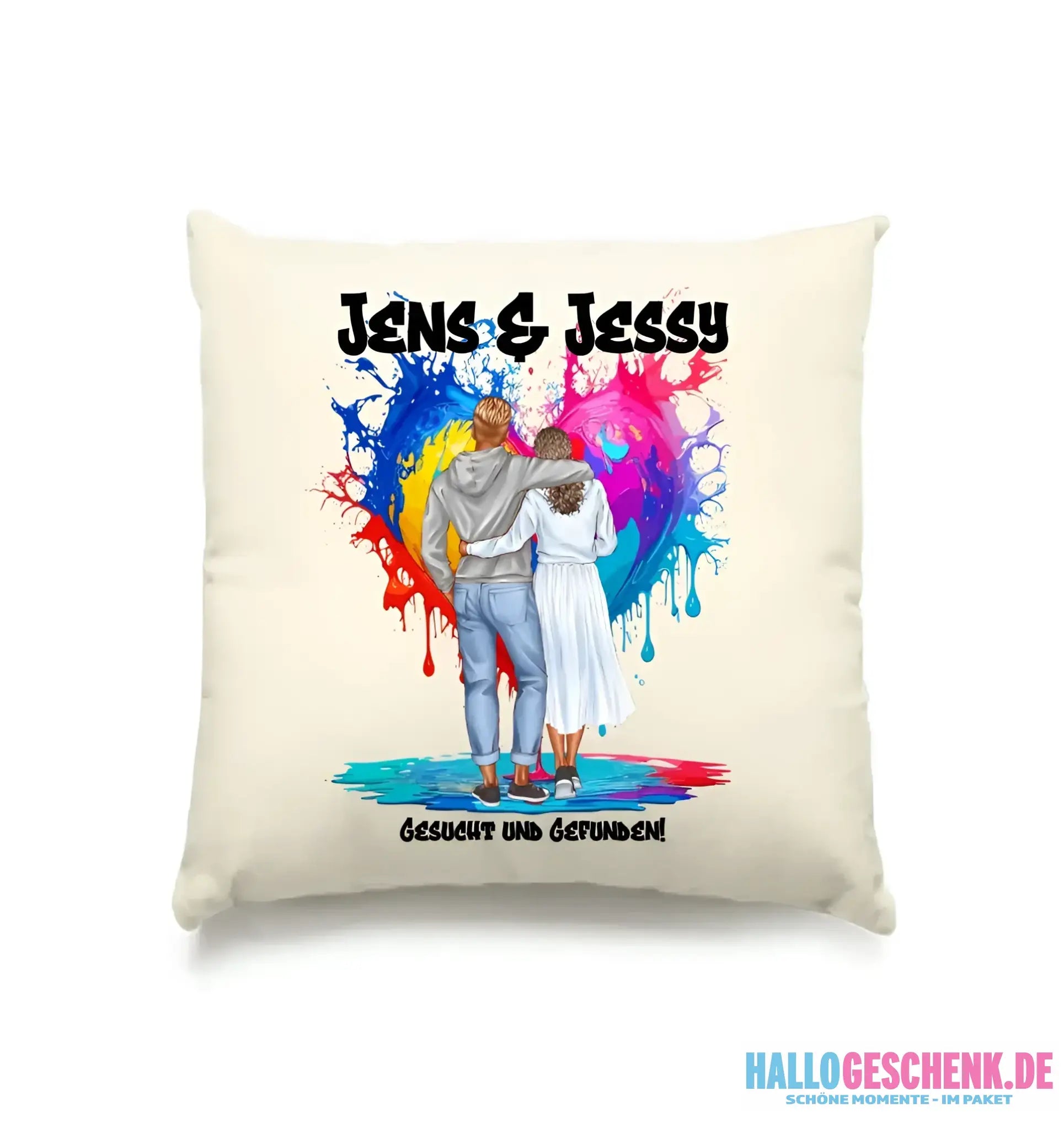Paar Designer Fashion-Look, personalisierbar: Kissen 40x40 cm