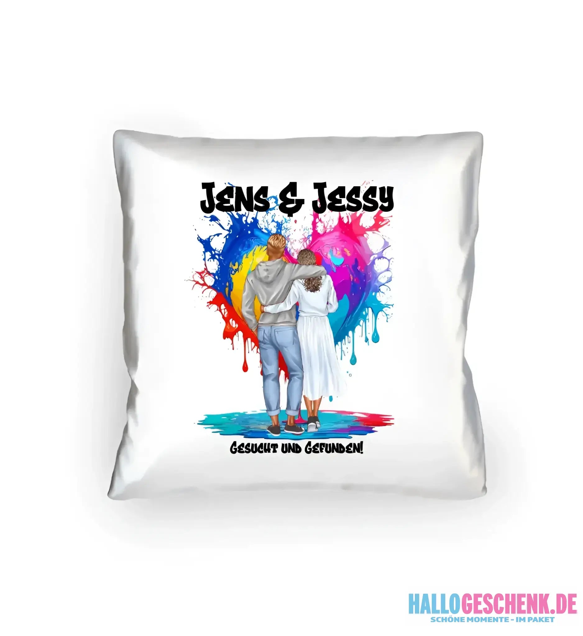 Paar Designer Fashion-Look, personalisierbar: Kissen 40x40 cm