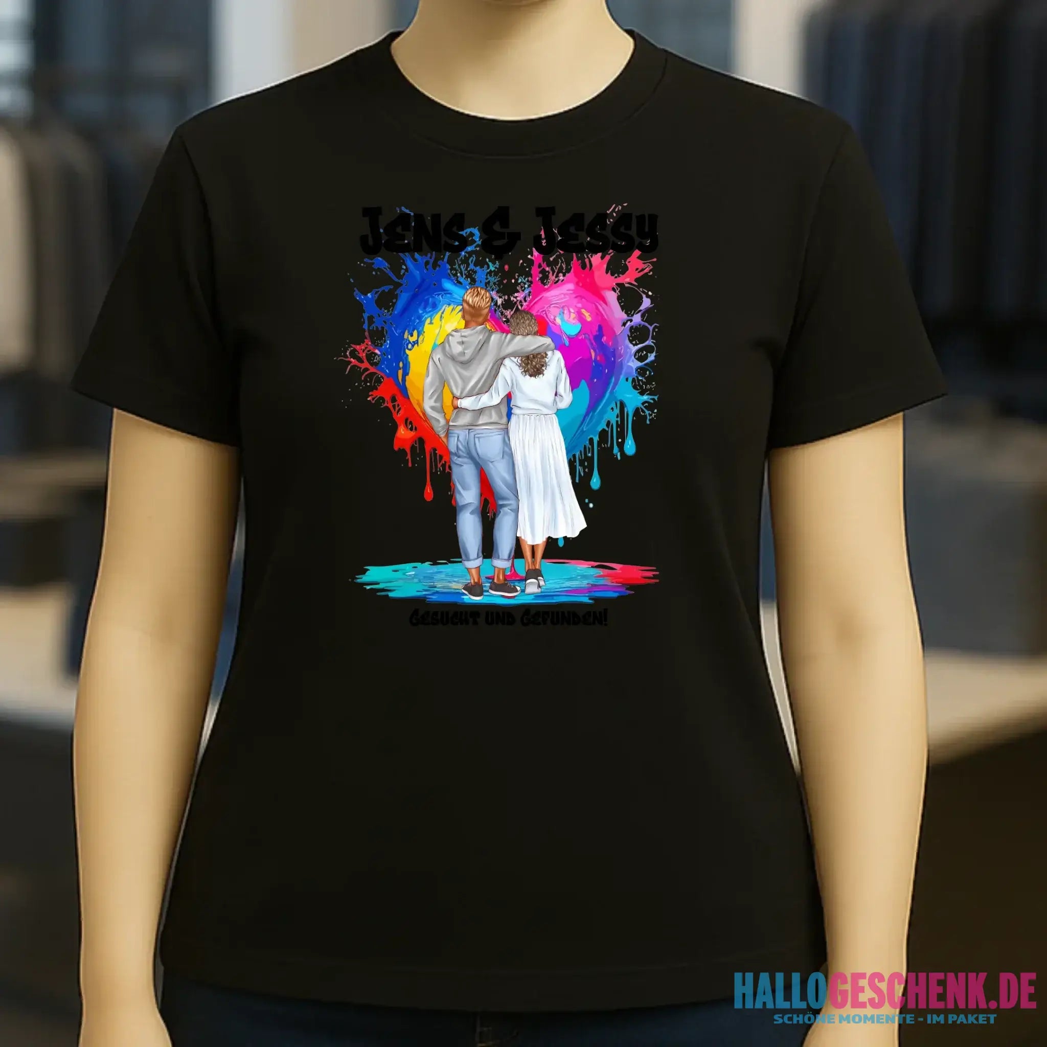 Paar Designer: Fashion-Look personalisierbar - Ladies Premium T-Shirt XS-2XL aus Bio-Baumwolle für Damen