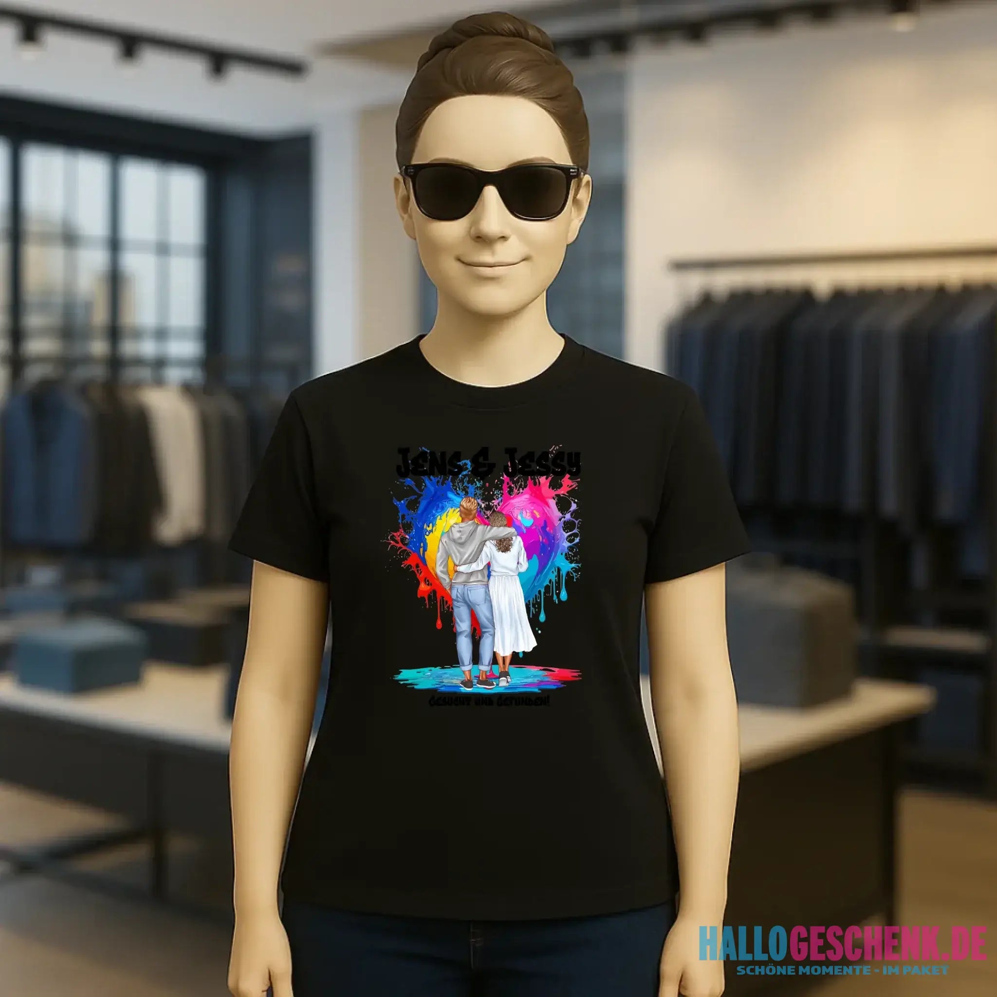 Paar Designer: Fashion-Look personalisierbar - Ladies Premium T-Shirt XS-2XL aus Bio-Baumwolle für Damen