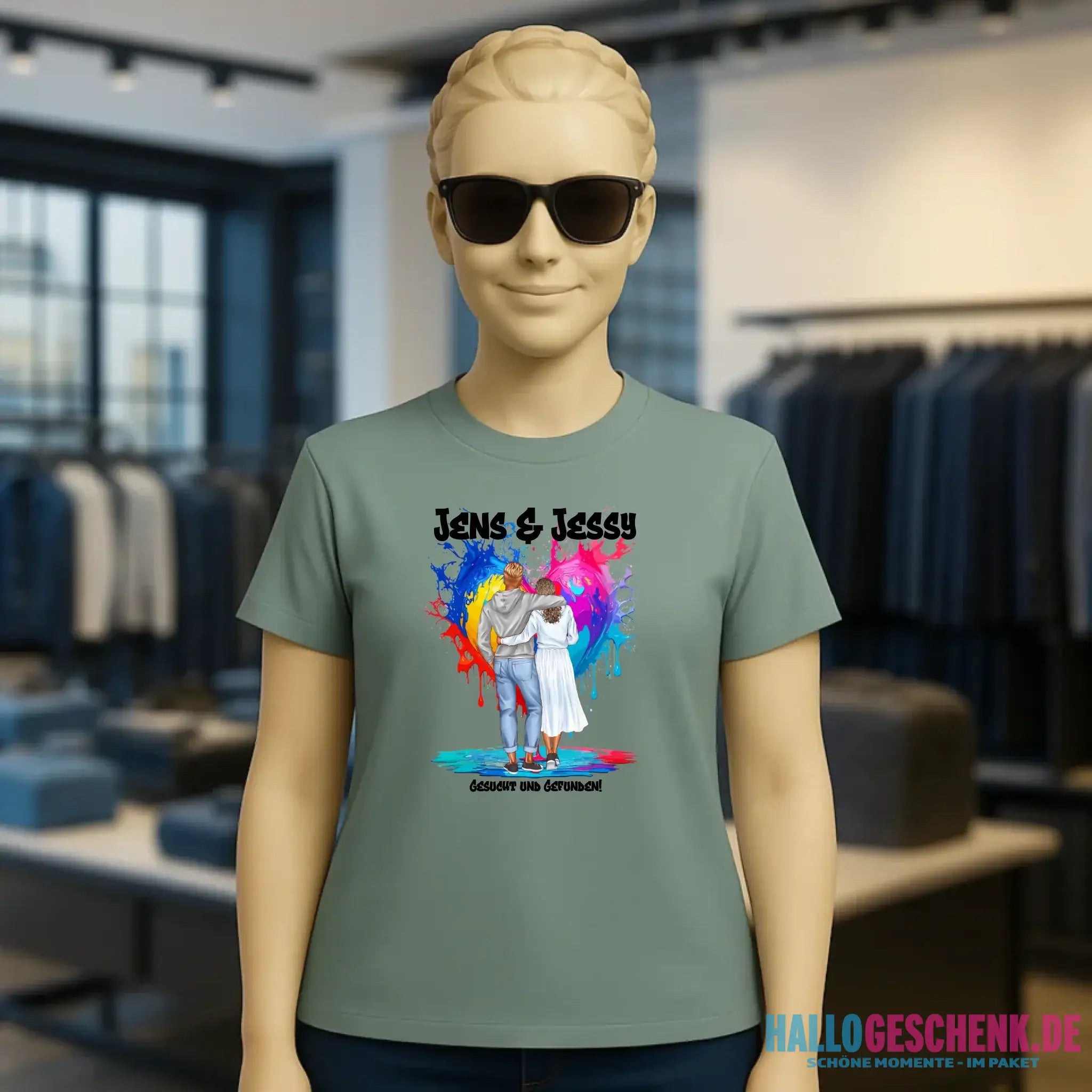 Paar Designer: Fashion-Look personalisierbar - Ladies Premium T-Shirt XS-2XL aus Bio-Baumwolle für Damen