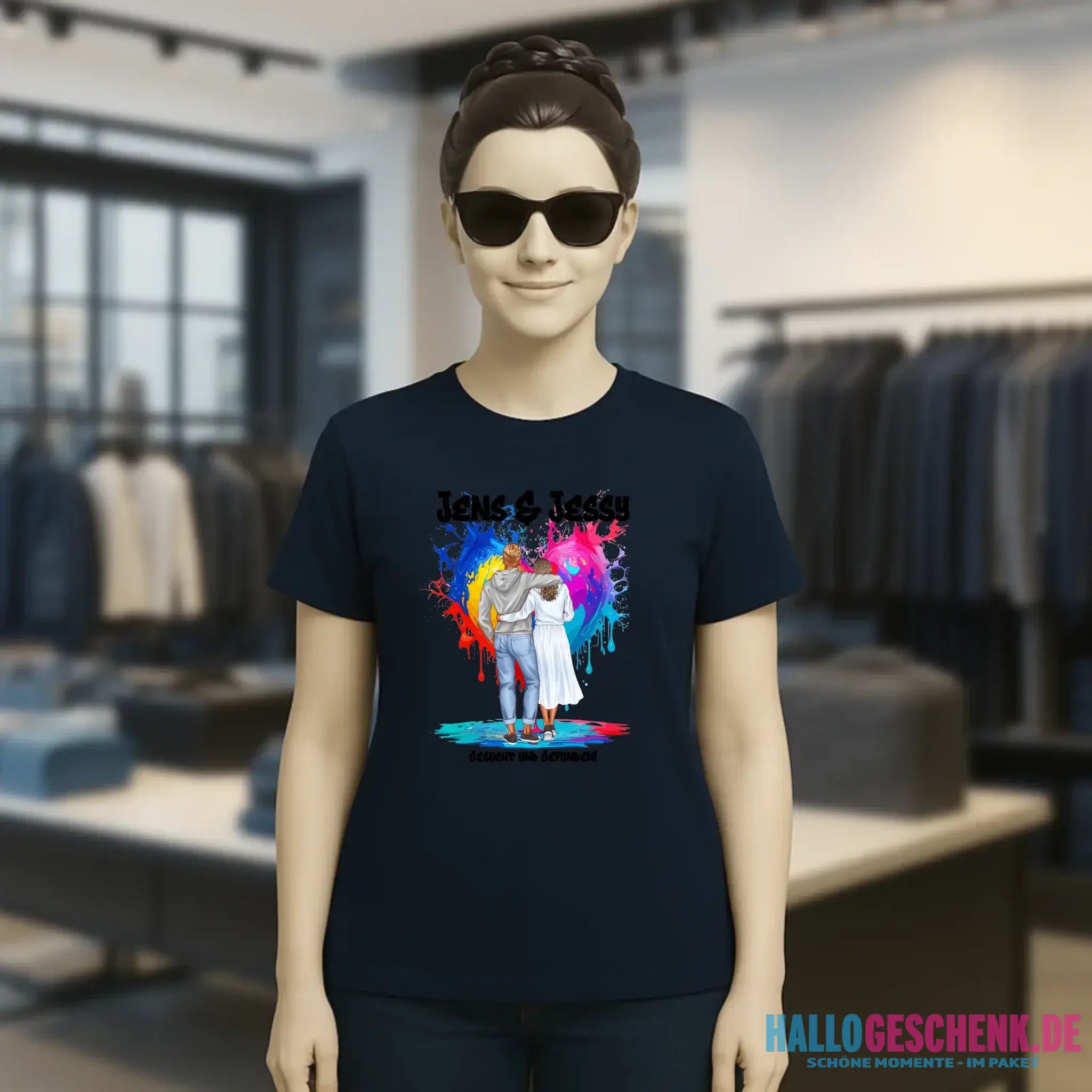 Paar Designer: Fashion-Look personalisierbar - Ladies Premium T-Shirt XS-2XL aus Bio-Baumwolle für Damen