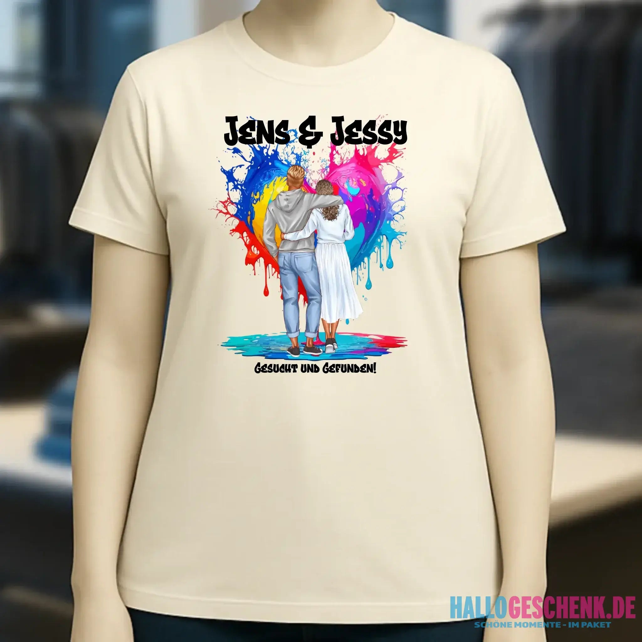 Paar Designer: Fashion-Look personalisierbar - Ladies Premium T-Shirt XS-2XL aus Bio-Baumwolle für Damen