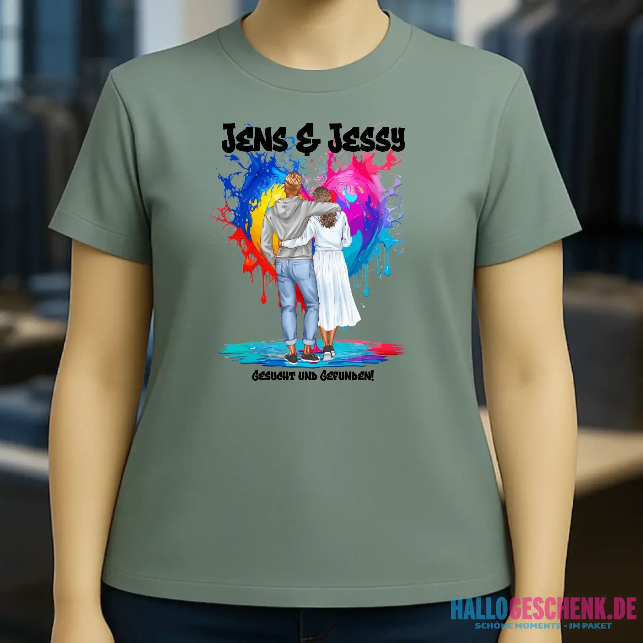 Paar Designer: Fashion-Look personalisierbar - Ladies Premium T-Shirt XS-2XL aus Bio-Baumwolle für Damen