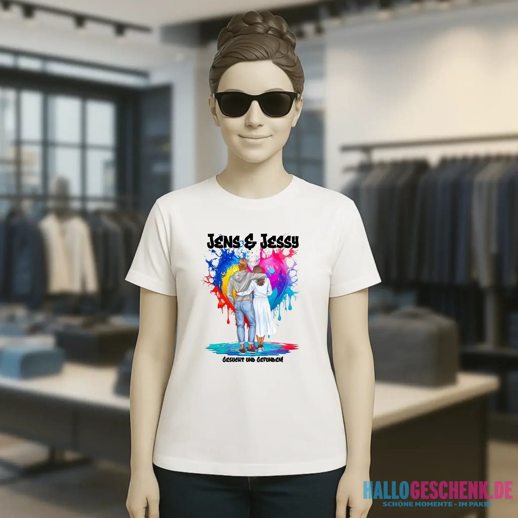Paar Designer: Fashion-Look personalisierbar - Ladies Premium T-Shirt XS-2XL aus Bio-Baumwolle für Damen