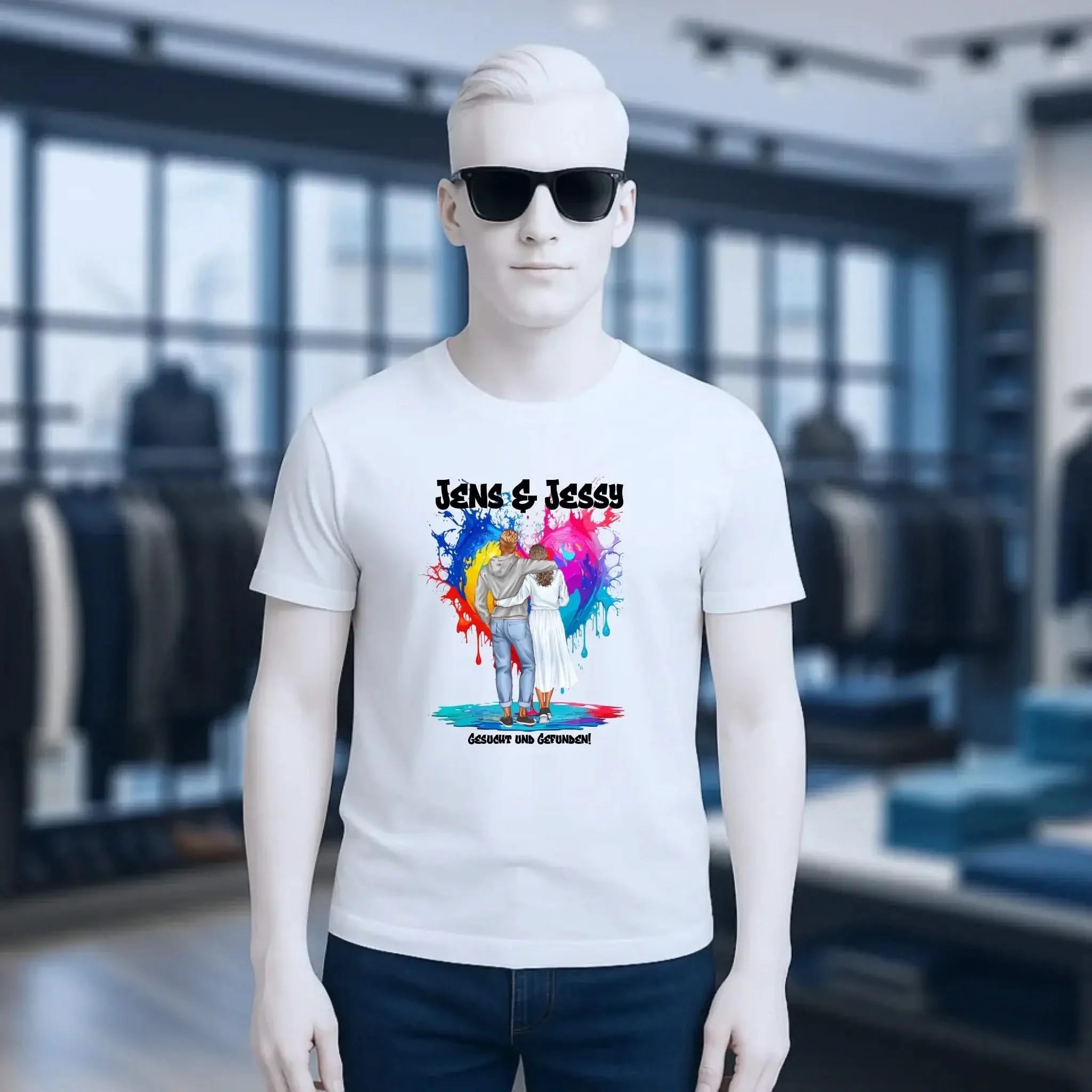 Paar Designer: Fashion-Look personalisierbar - Unisex Premium T-Shirt XS-5XL aus Bio-Baumwolle für Damen & Herren