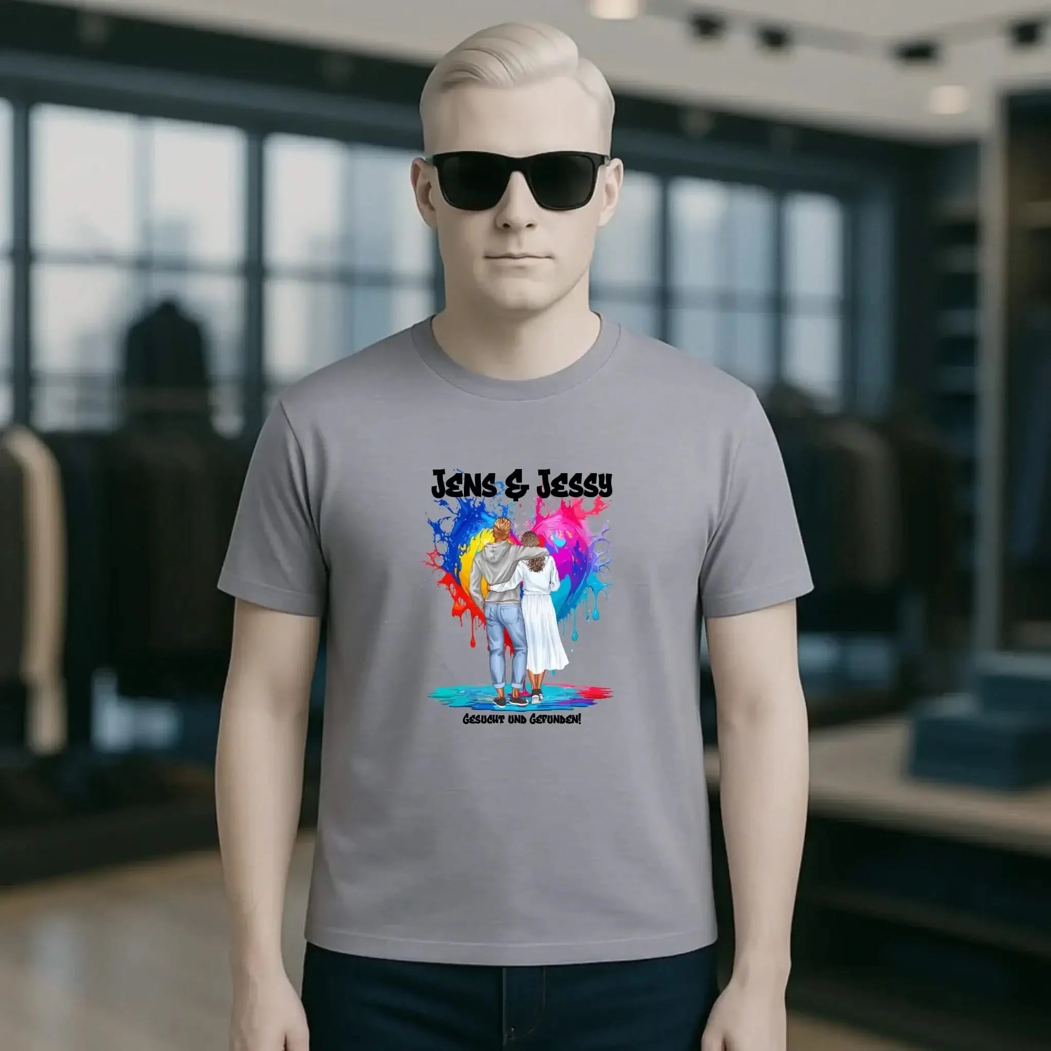 Paar Designer: Fashion-Look personalisierbar - Unisex Premium T-Shirt XS-5XL aus Bio-Baumwolle für Damen & Herren