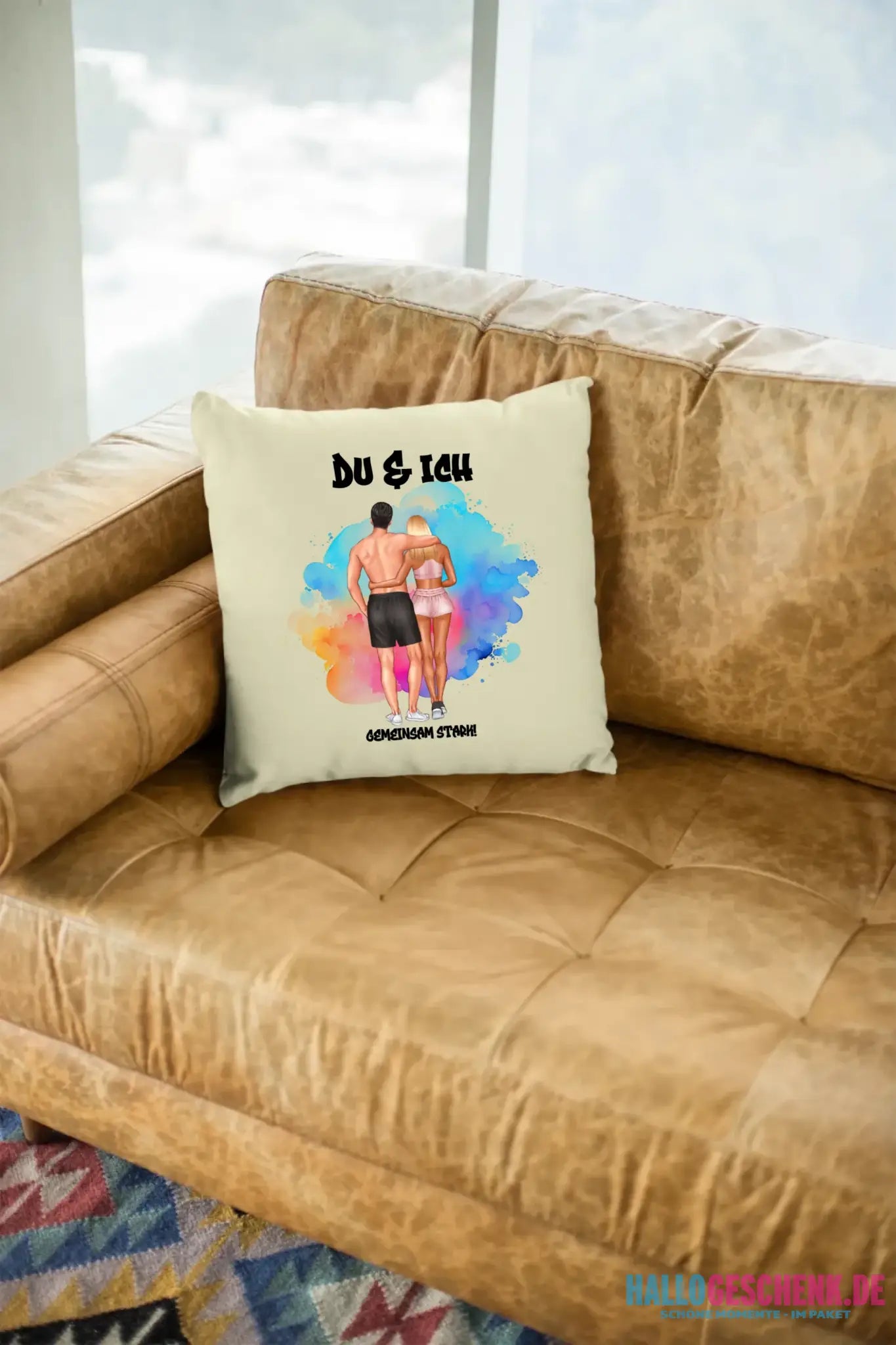 Paar Designer Fitness Couple, personalisierbar: Kissen 40x40 cm