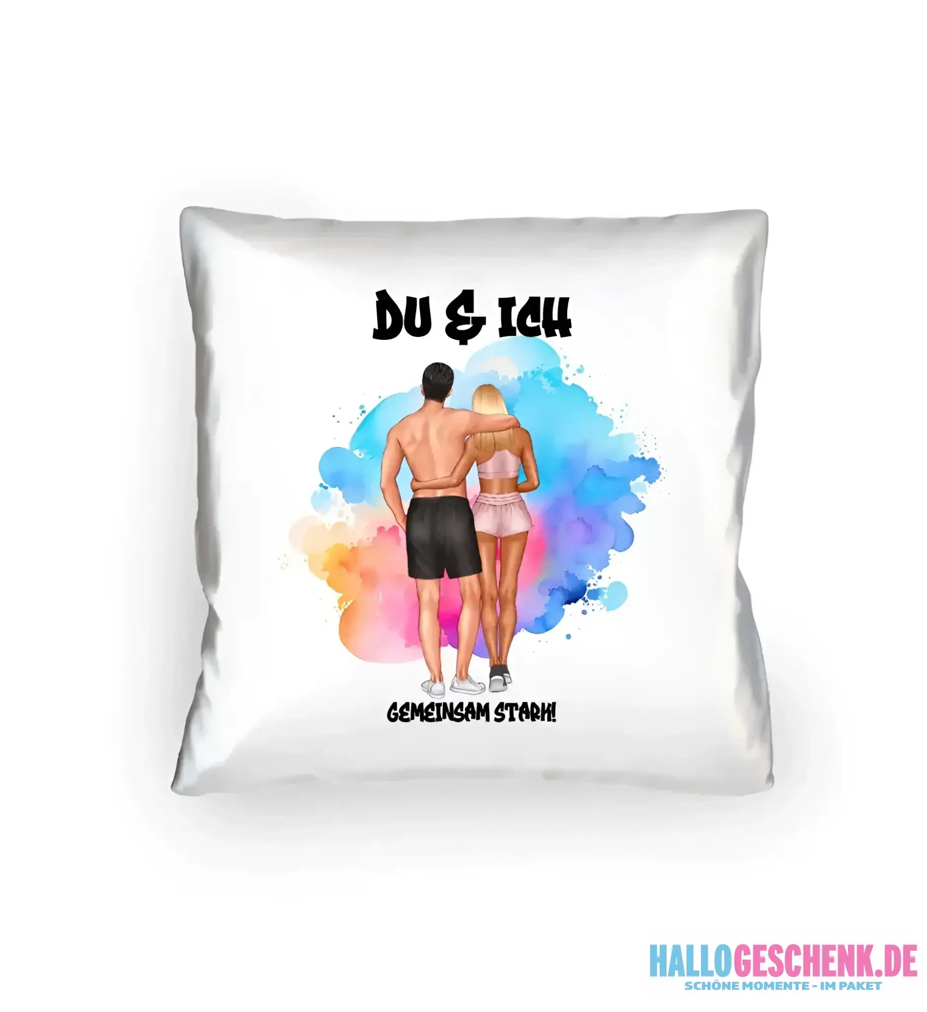 Paar Designer Fitness Couple, personalisierbar: Kissen 40x40 cm