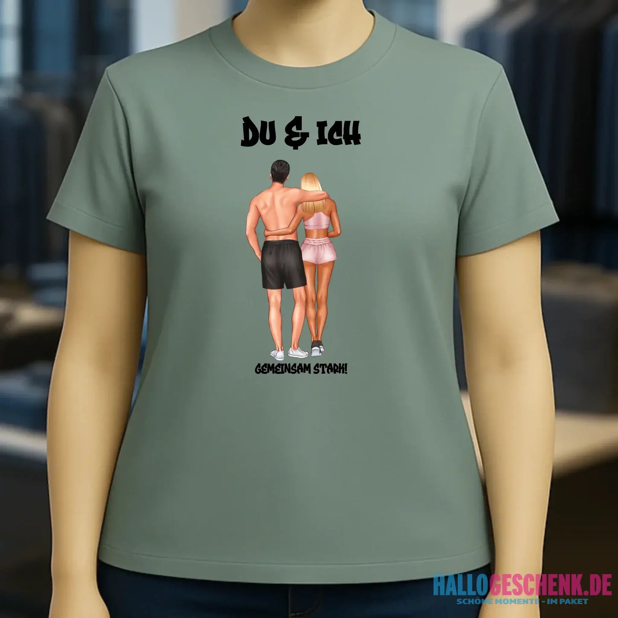 Paar Designer: Fitness Couple personalisierbar - Ladies Premium T-Shirt XS-2XL aus Bio-Baumwolle für Damen