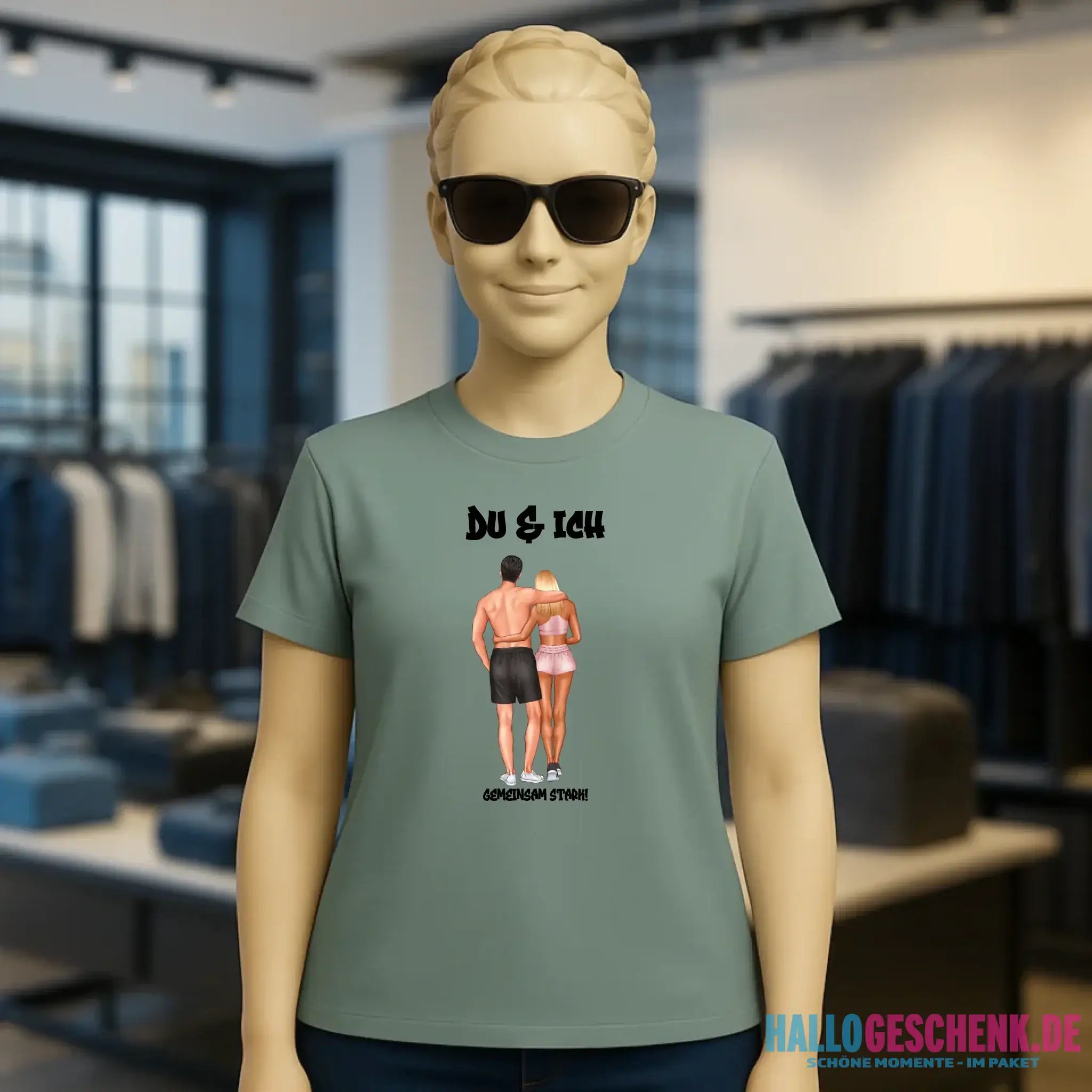 Paar Designer: Fitness Couple personalisierbar - Ladies Premium T-Shirt XS-2XL aus Bio-Baumwolle für Damen