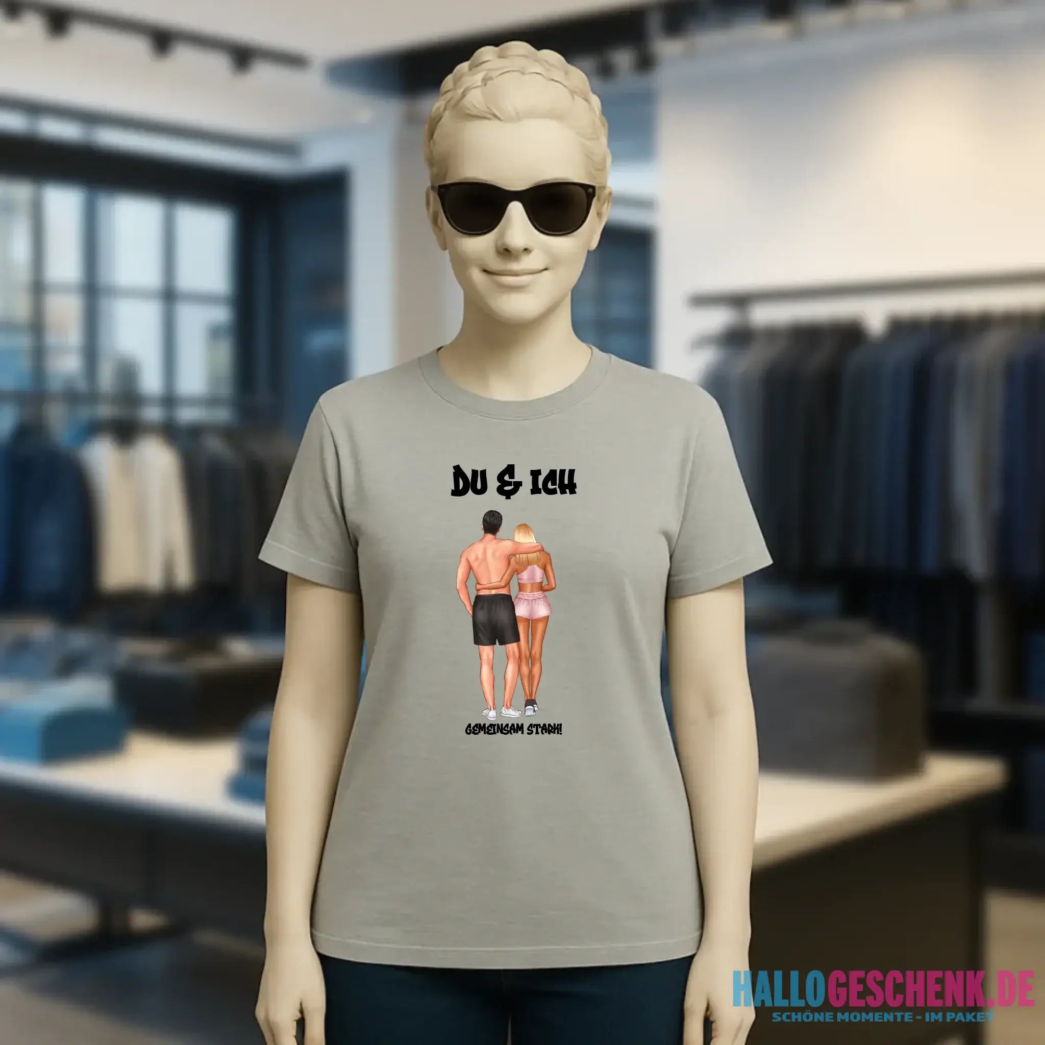 Paar Designer: Fitness Couple personalisierbar - Ladies Premium T-Shirt XS-2XL aus Bio-Baumwolle für Damen