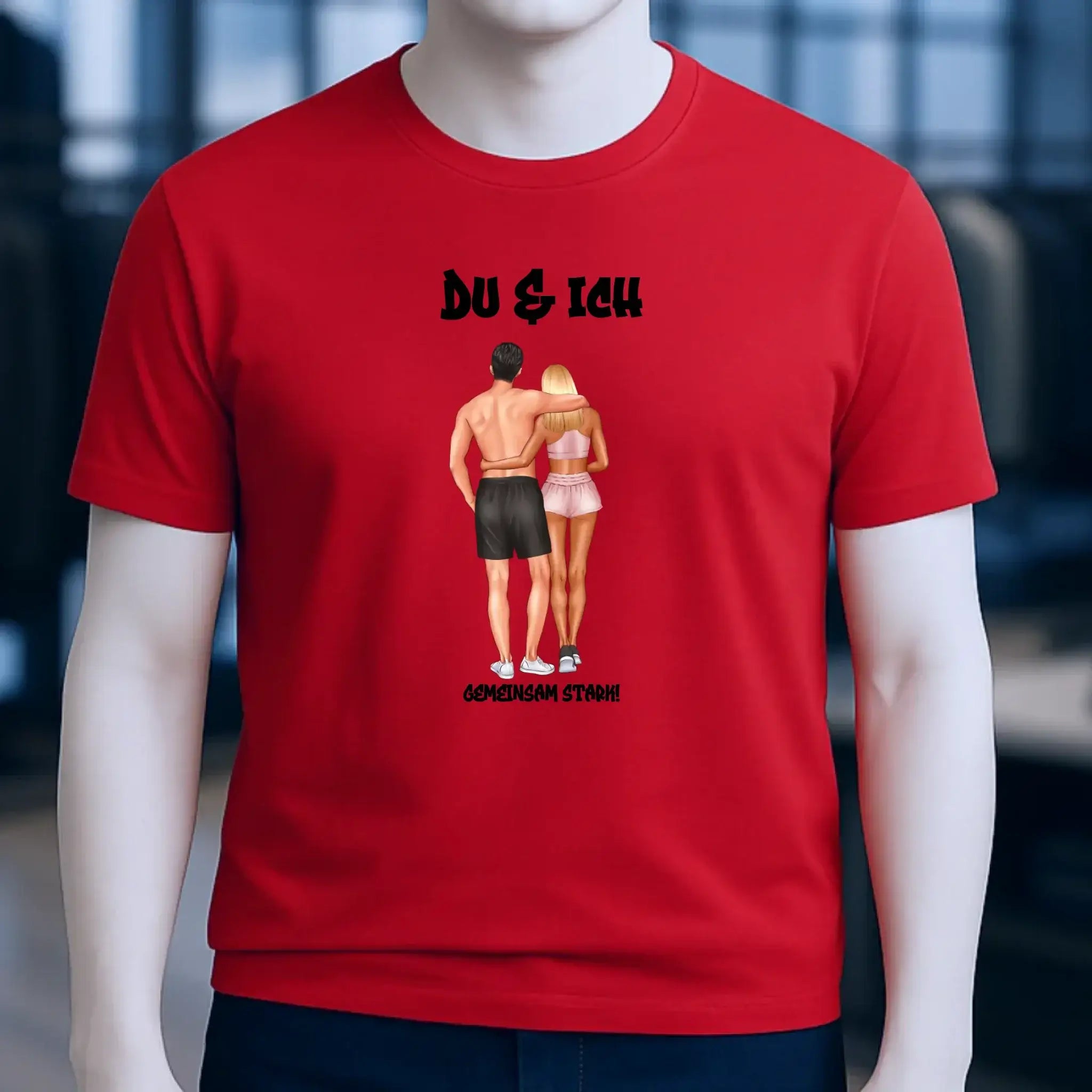 Paar Designer: Fitness Couple personalisierbar - Unisex Premium T-Shirt XS-5XL aus Bio-Baumwolle für Damen & Herren