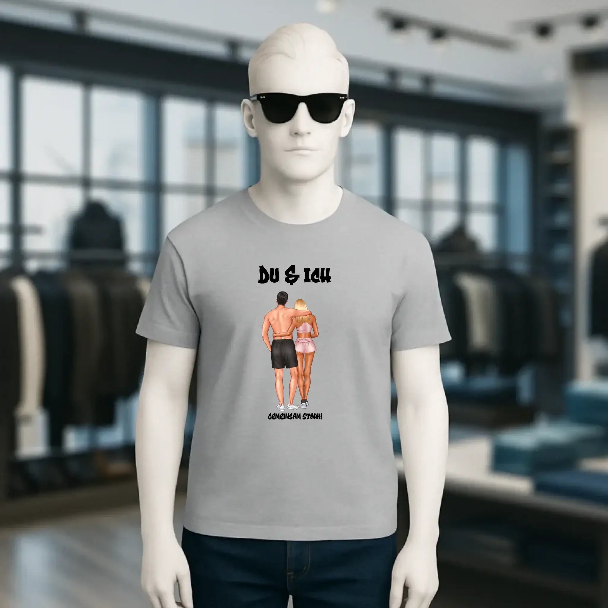 Paar Designer: Fitness Couple personalisierbar - Unisex Premium T-Shirt XS-5XL aus Bio-Baumwolle für Damen & Herren