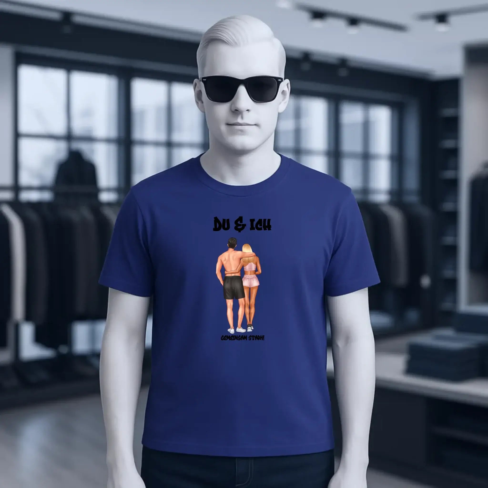 Paar Designer: Fitness Couple personalisierbar - Unisex Premium T-Shirt XS-5XL aus Bio-Baumwolle für Damen & Herren