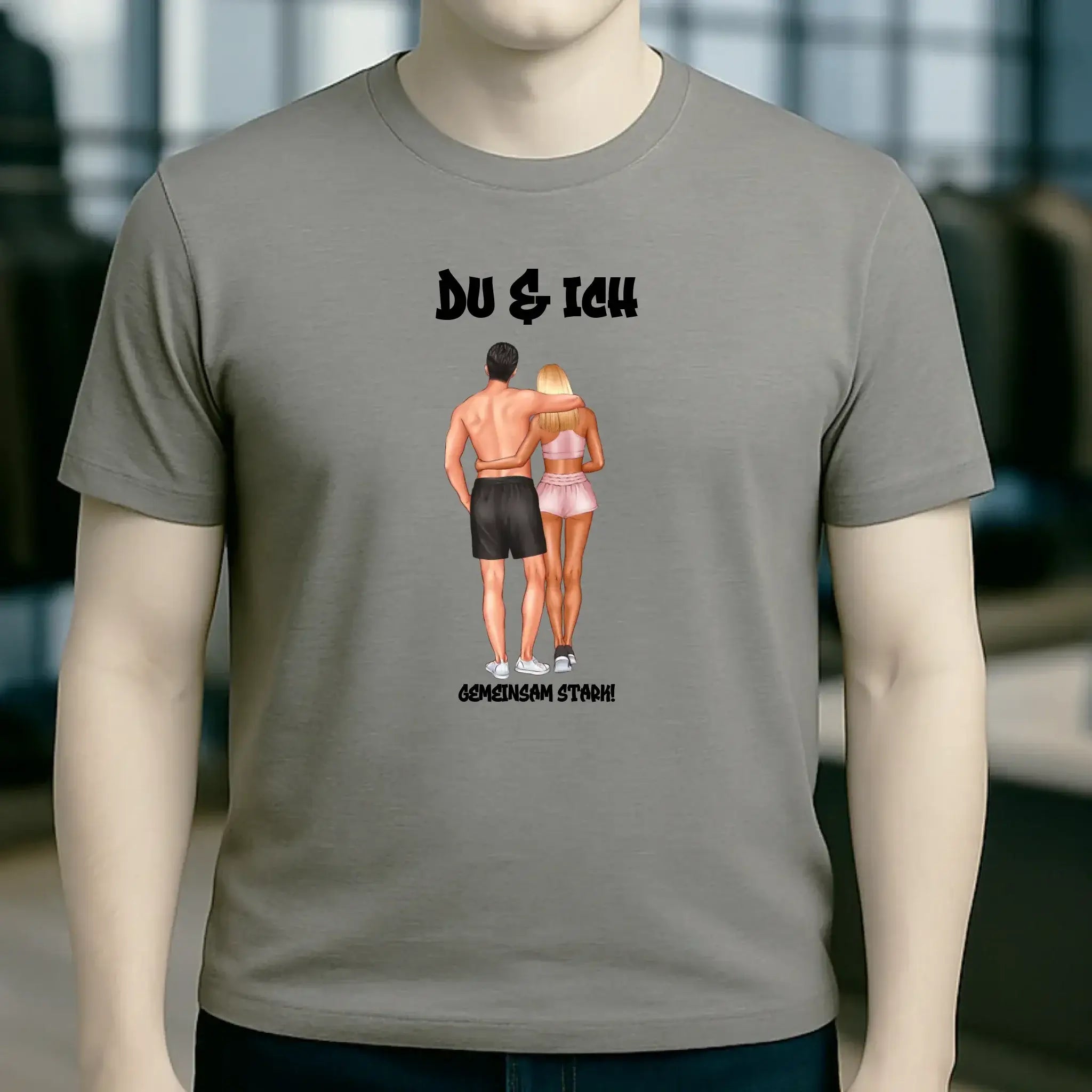 Paar Designer: Fitness Couple personalisierbar - Unisex Premium T-Shirt XS-5XL aus Bio-Baumwolle für Damen & Herren