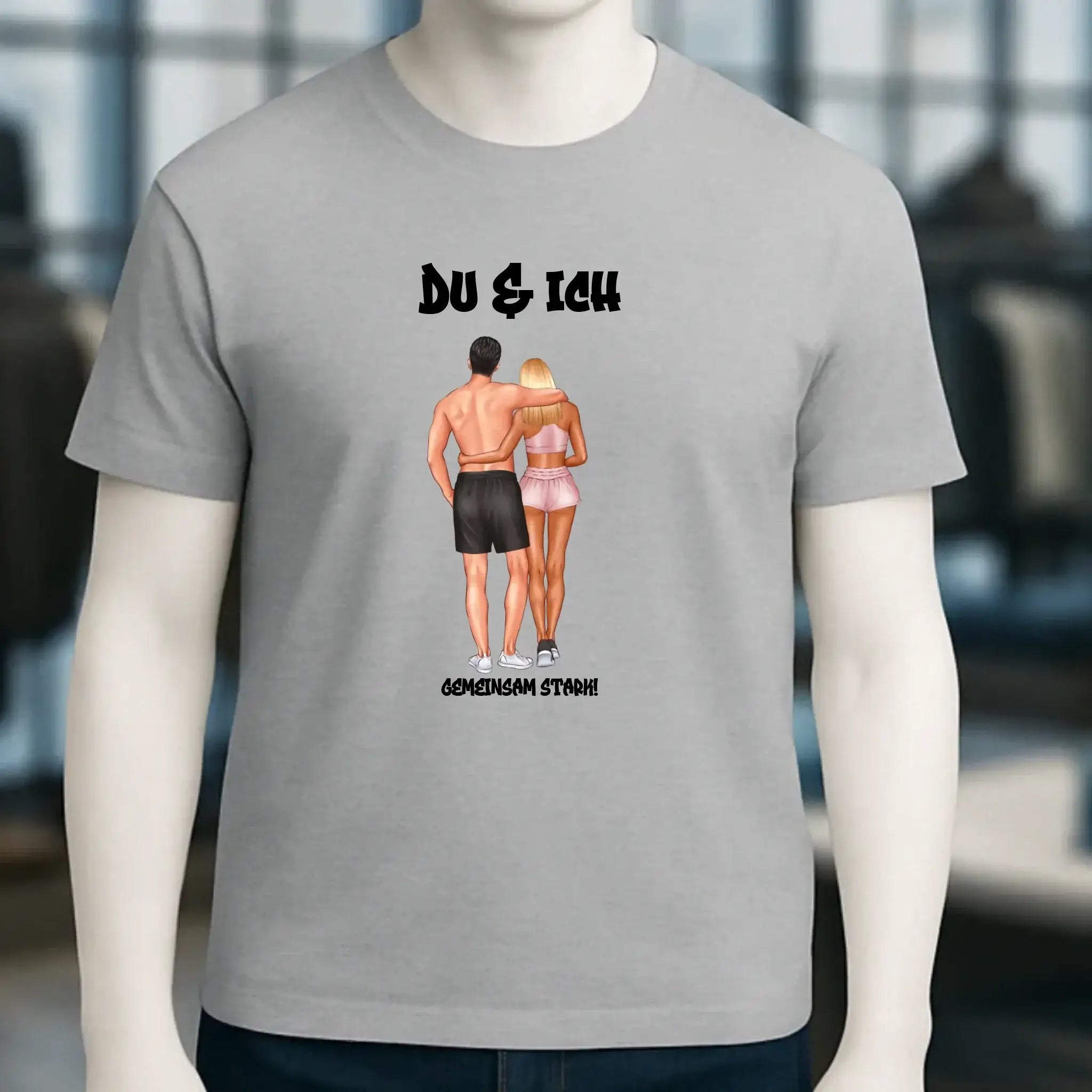 Paar Designer: Fitness Couple personalisierbar - Unisex Premium T-Shirt XS-5XL aus Bio-Baumwolle für Damen & Herren