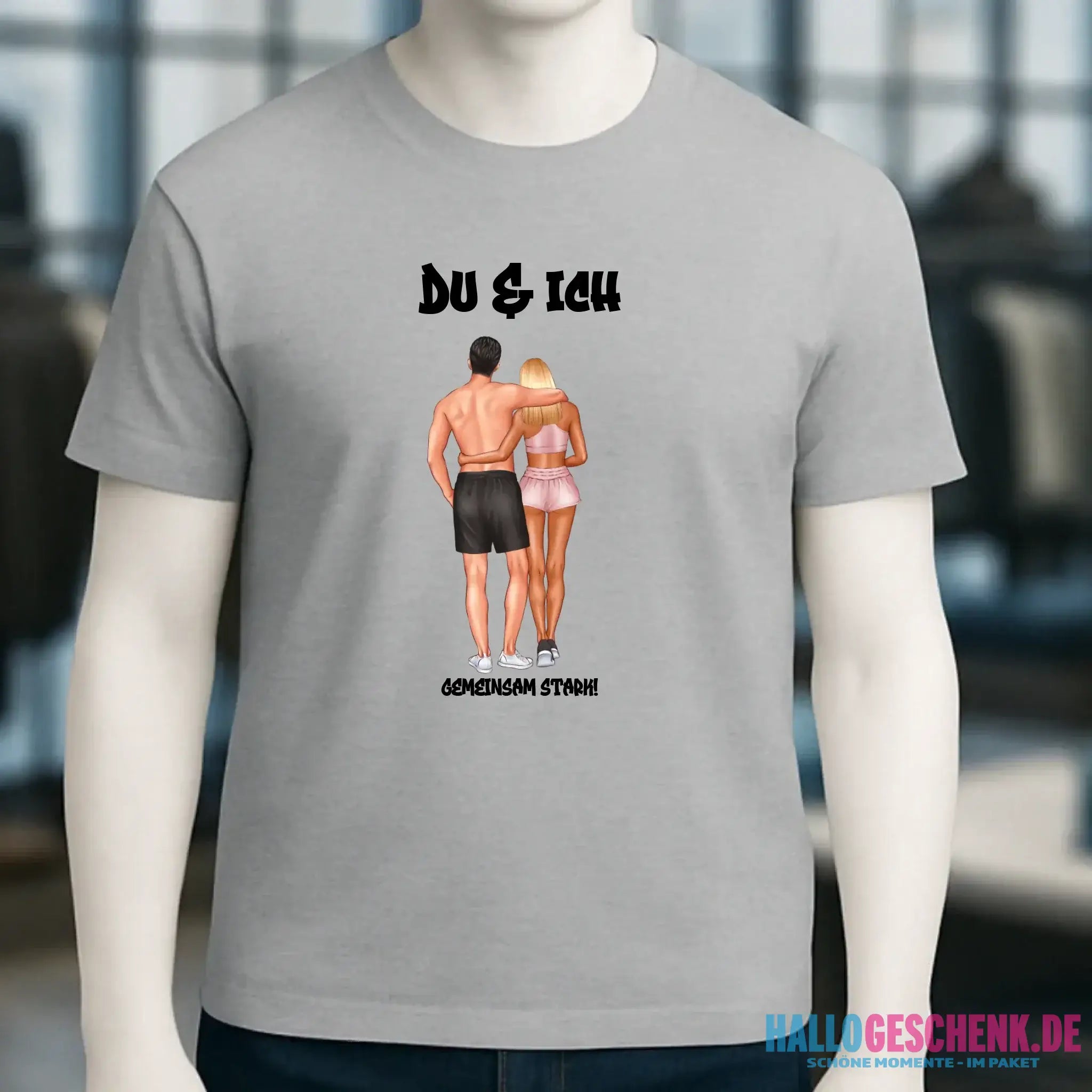 Paar Designer: Fitness Couple personalisierbar - Unisex Premium T-Shirt XS-5XL aus Bio-Baumwolle für Damen & Herren
