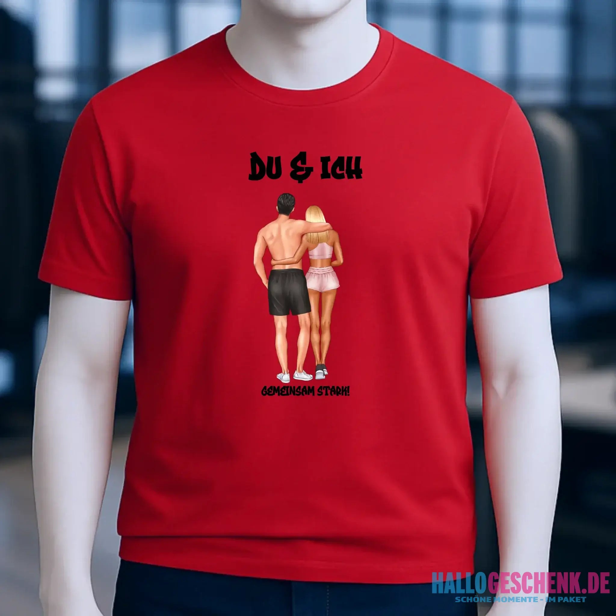Paar Designer: Fitness Couple personalisierbar - Unisex Premium T-Shirt XS-5XL aus Bio-Baumwolle für Damen & Herren