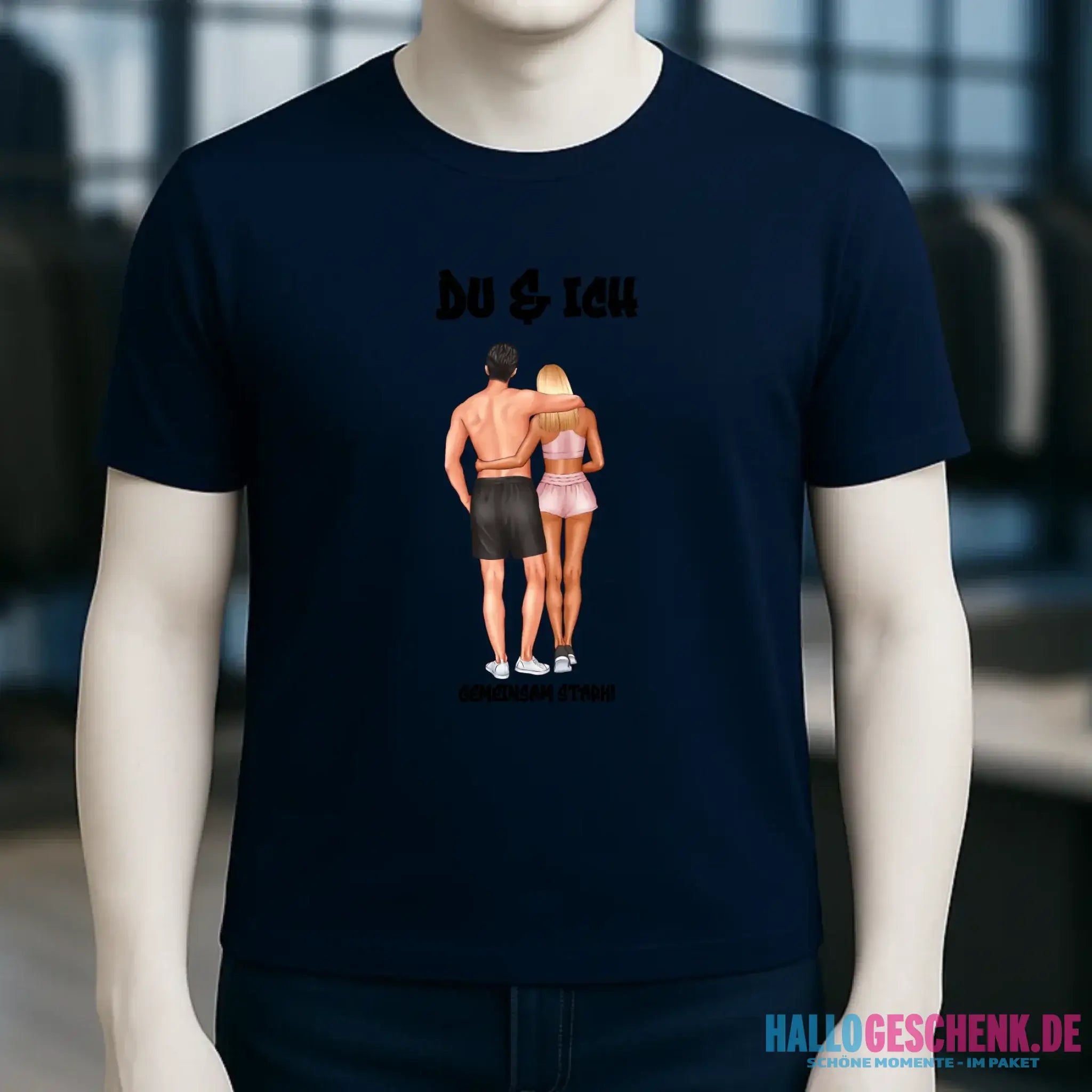 Paar Designer: Fitness Couple personalisierbar - Unisex Premium T-Shirt XS-5XL aus Bio-Baumwolle für Damen & Herren