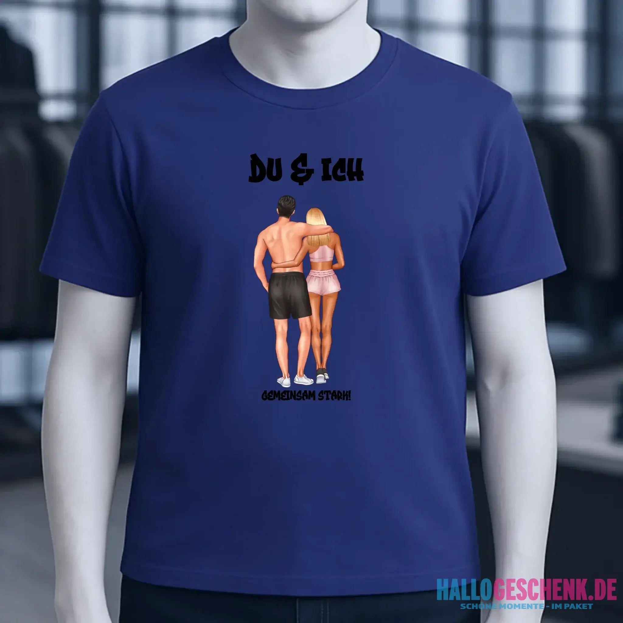 Paar Designer: Fitness Couple personalisierbar - Unisex Premium T-Shirt XS-5XL aus Bio-Baumwolle für Damen & Herren