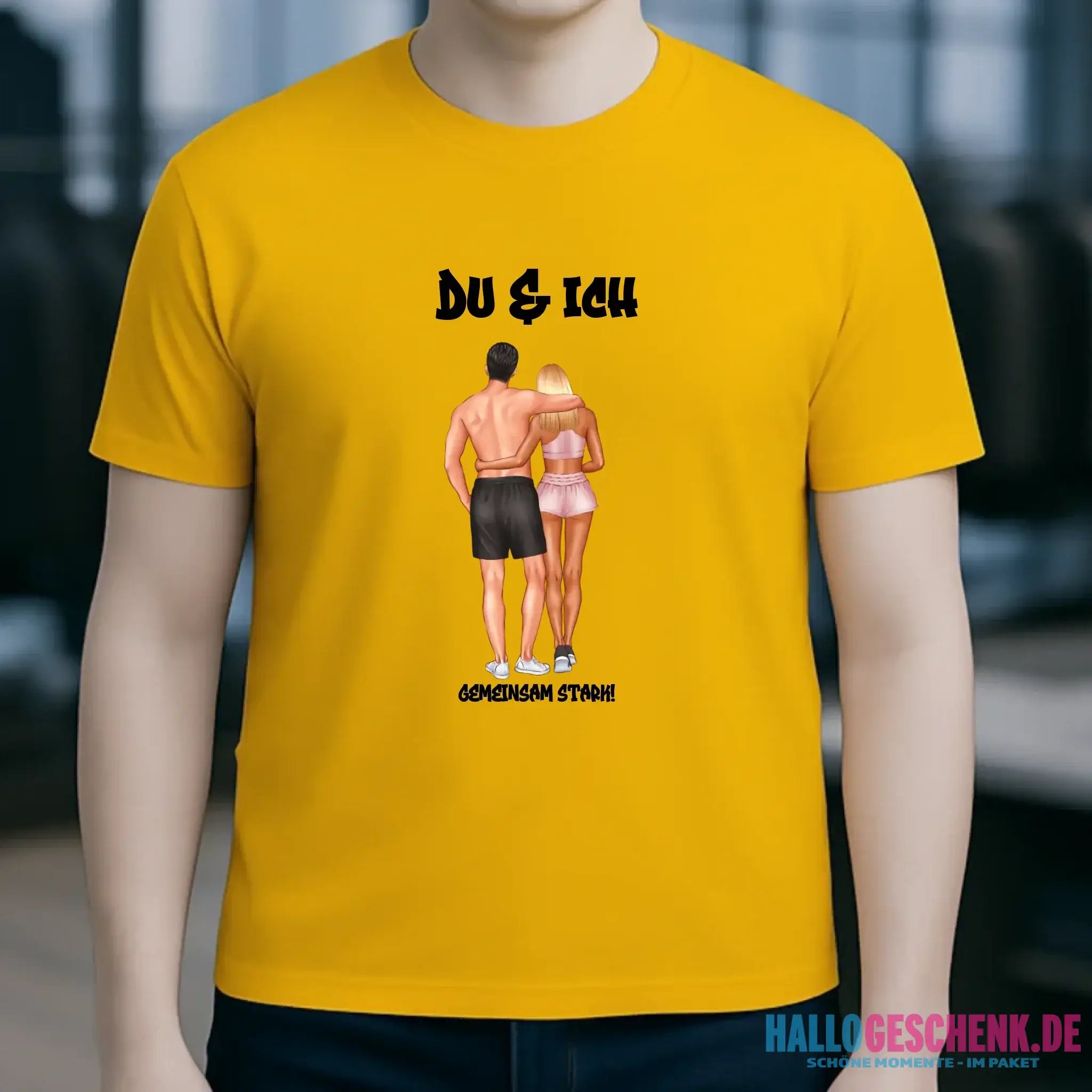 Paar Designer: Fitness Couple personalisierbar - Unisex Premium T-Shirt XS-5XL aus Bio-Baumwolle für Damen & Herren