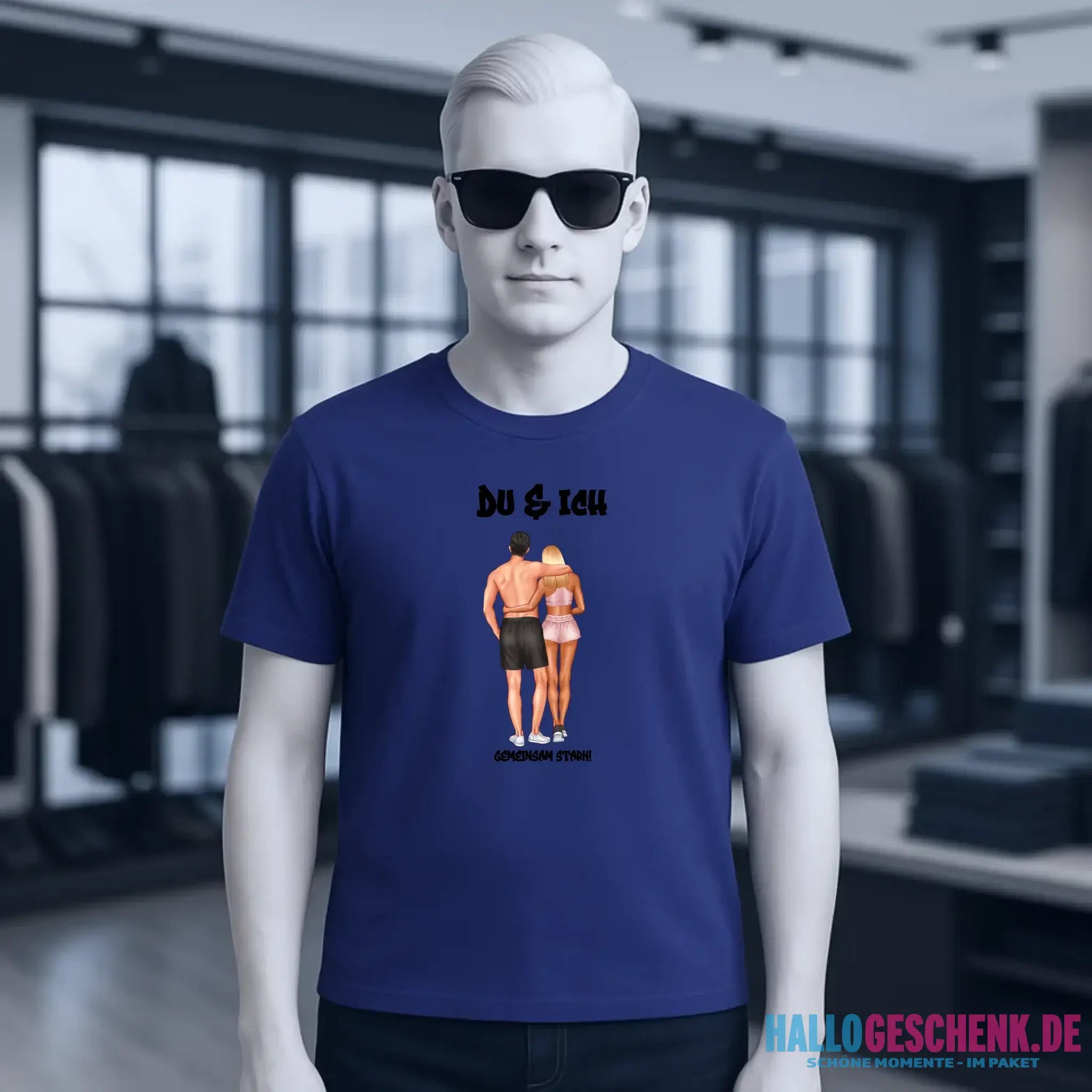 Paar Designer: Fitness Couple personalisierbar - Unisex Premium T-Shirt XS-5XL aus Bio-Baumwolle für Damen & Herren