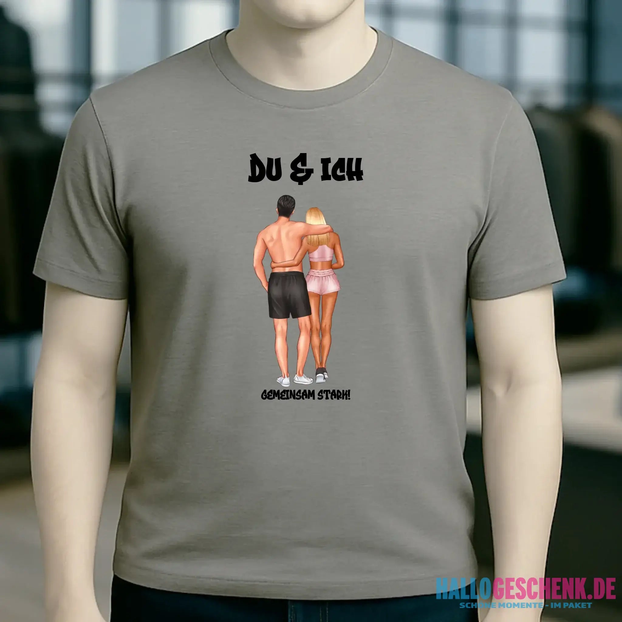 Paar Designer: Fitness Couple personalisierbar - Unisex Premium T-Shirt XS-5XL aus Bio-Baumwolle für Damen & Herren