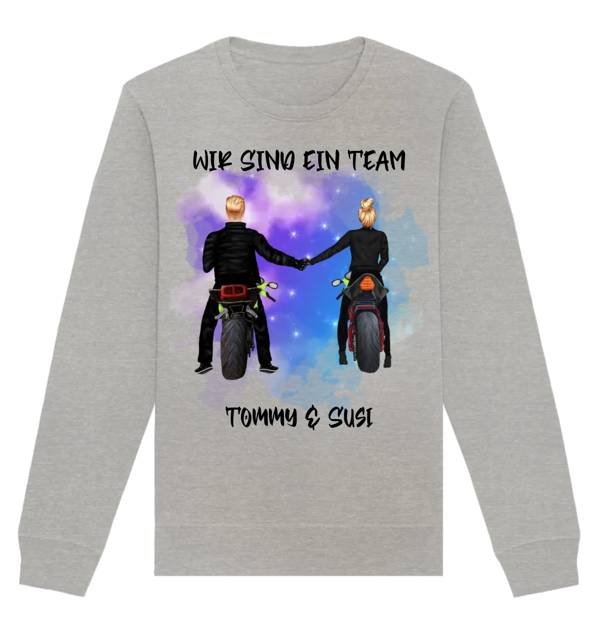 Paar-Designer: Motorrad Couple • mehrere Artikel • ’Statement-Collection’ • Wunschtext • personalisierte Figuren