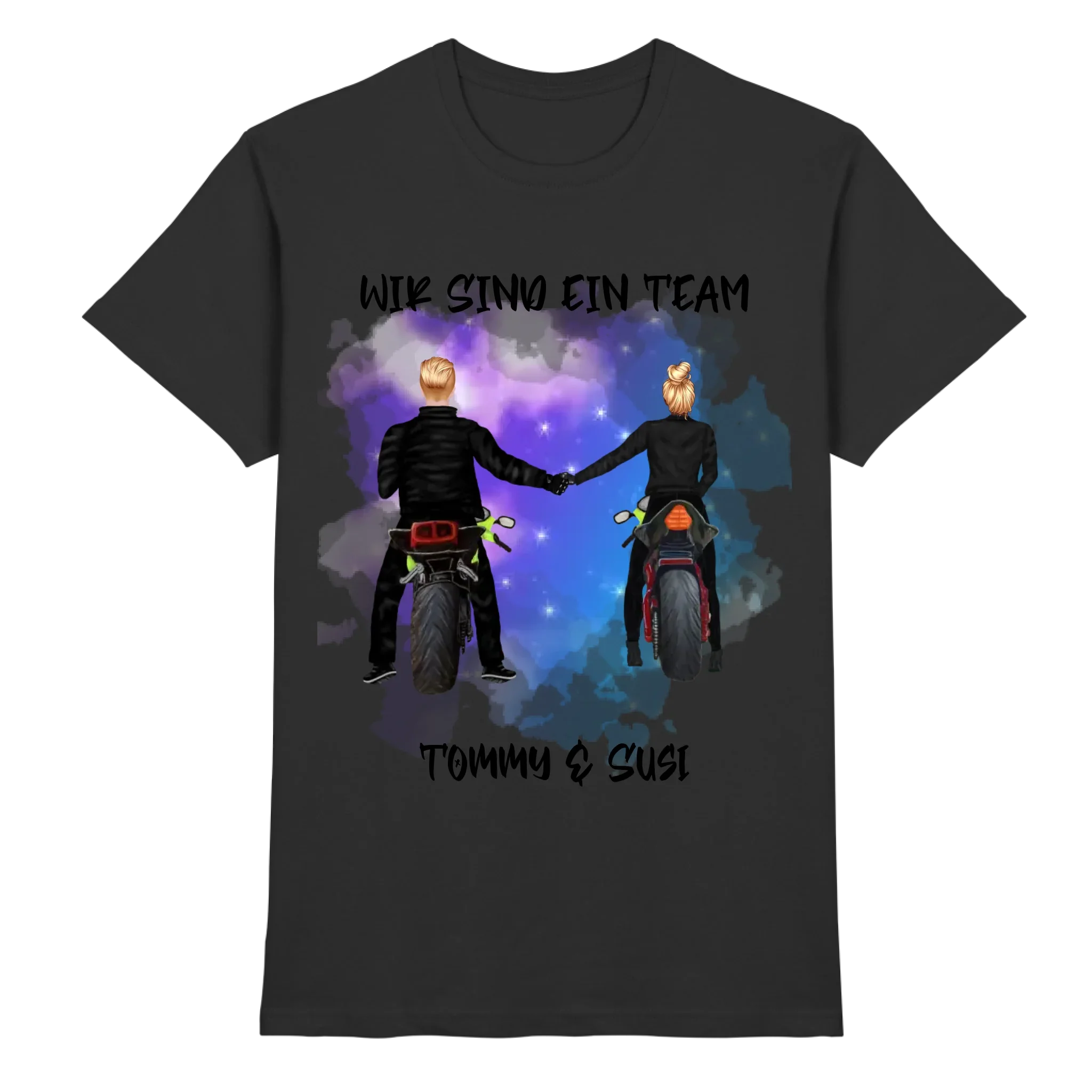 Paar-Designer: Motorrad Couple • mehrere Artikel • ’Statement-Collection’ • Wunschtext • personalisierte Figuren