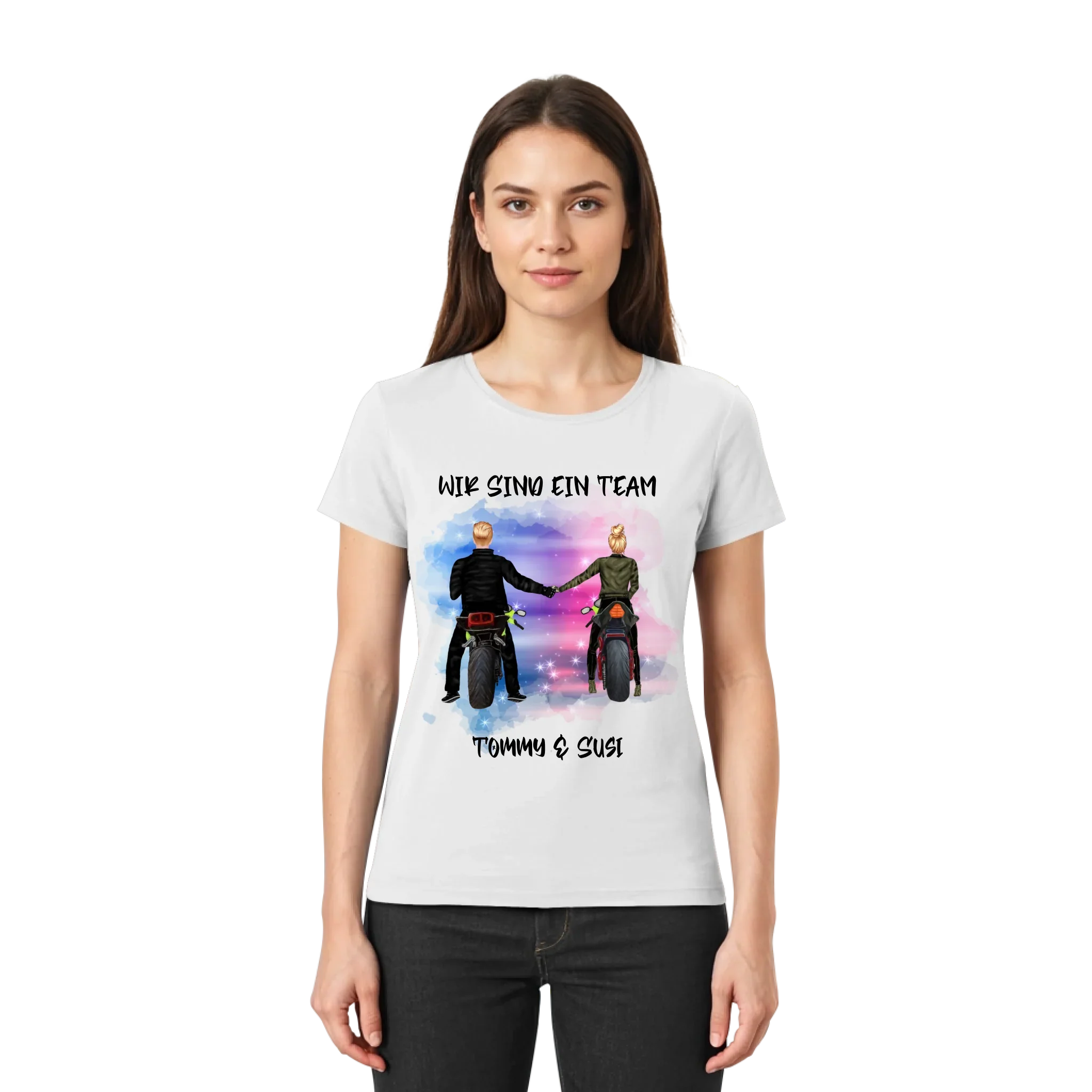 Paar-Designer: Motorrad Couple • mehrere Artikel • ’Statement-Collection’ • Wunschtext • personalisierte Figuren