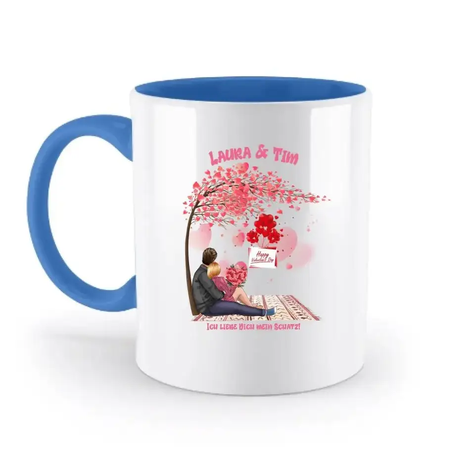 Paar Designer Valentinstag Picknick: Zweifarbige Tasse 330ml