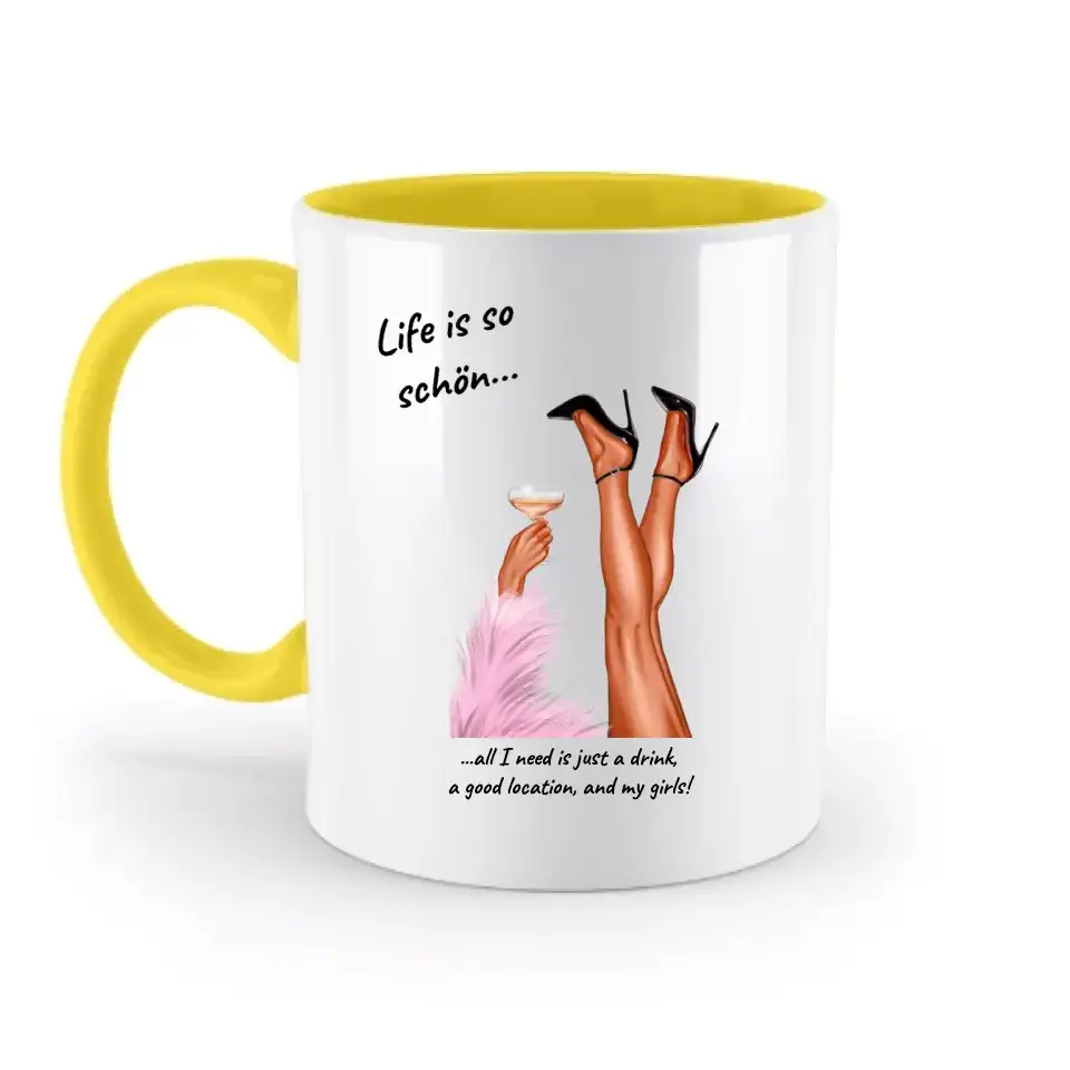 Party Legs personalisierbar - zweifarbige Tasse