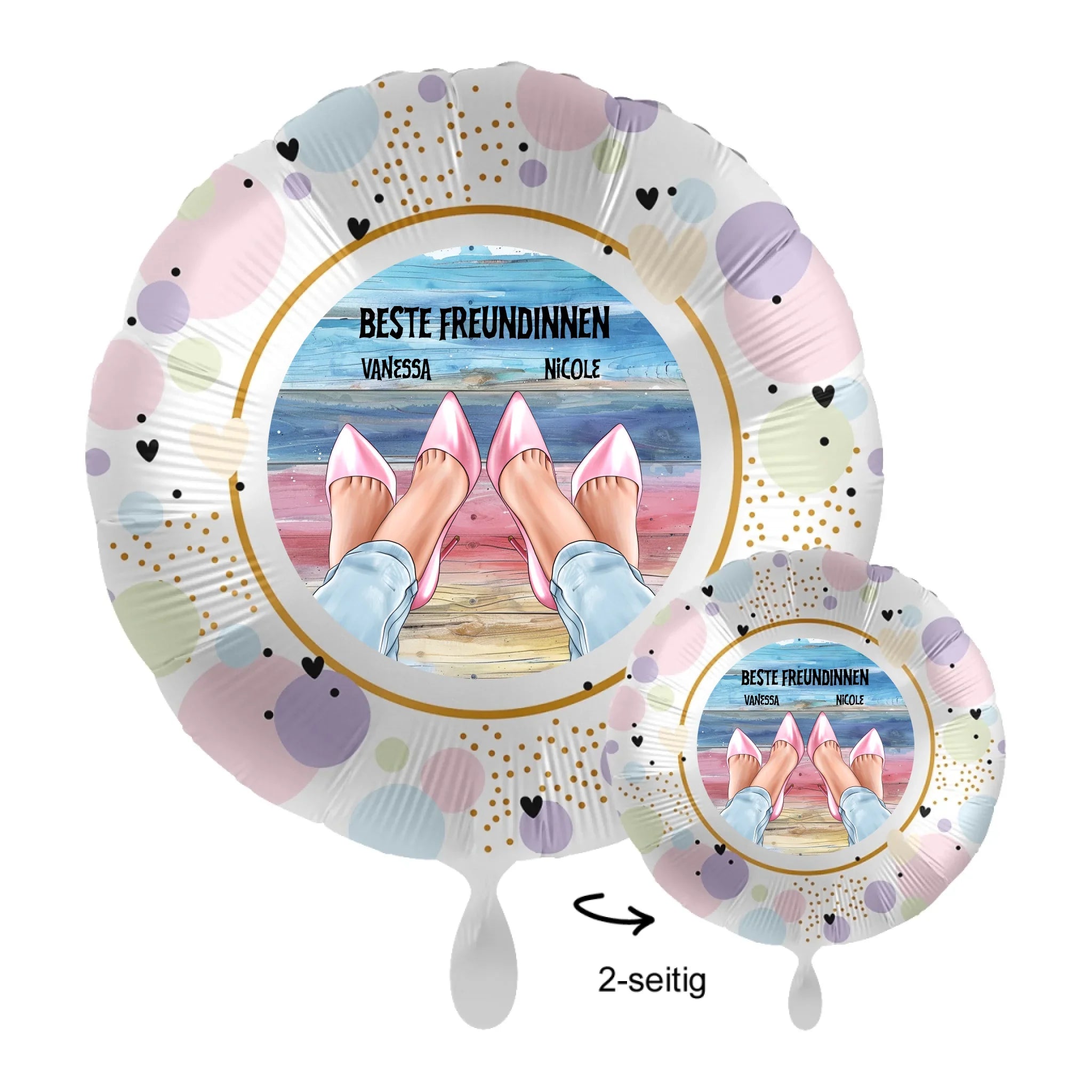 Personalisierbar: Beste Freundinnen Beine Füße • 43cm Luftballon - personalisierte Luftballons