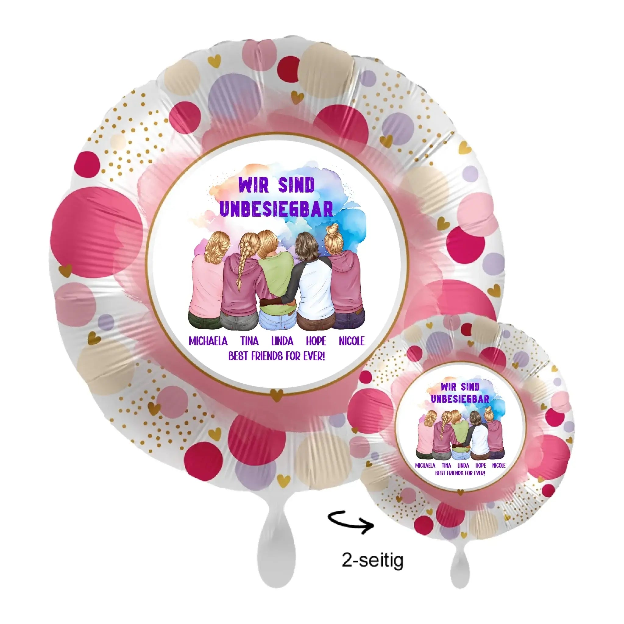 Personalisierbar: Gestalte 2-5 Freundinnen • 43cm Luftballon - Customizer