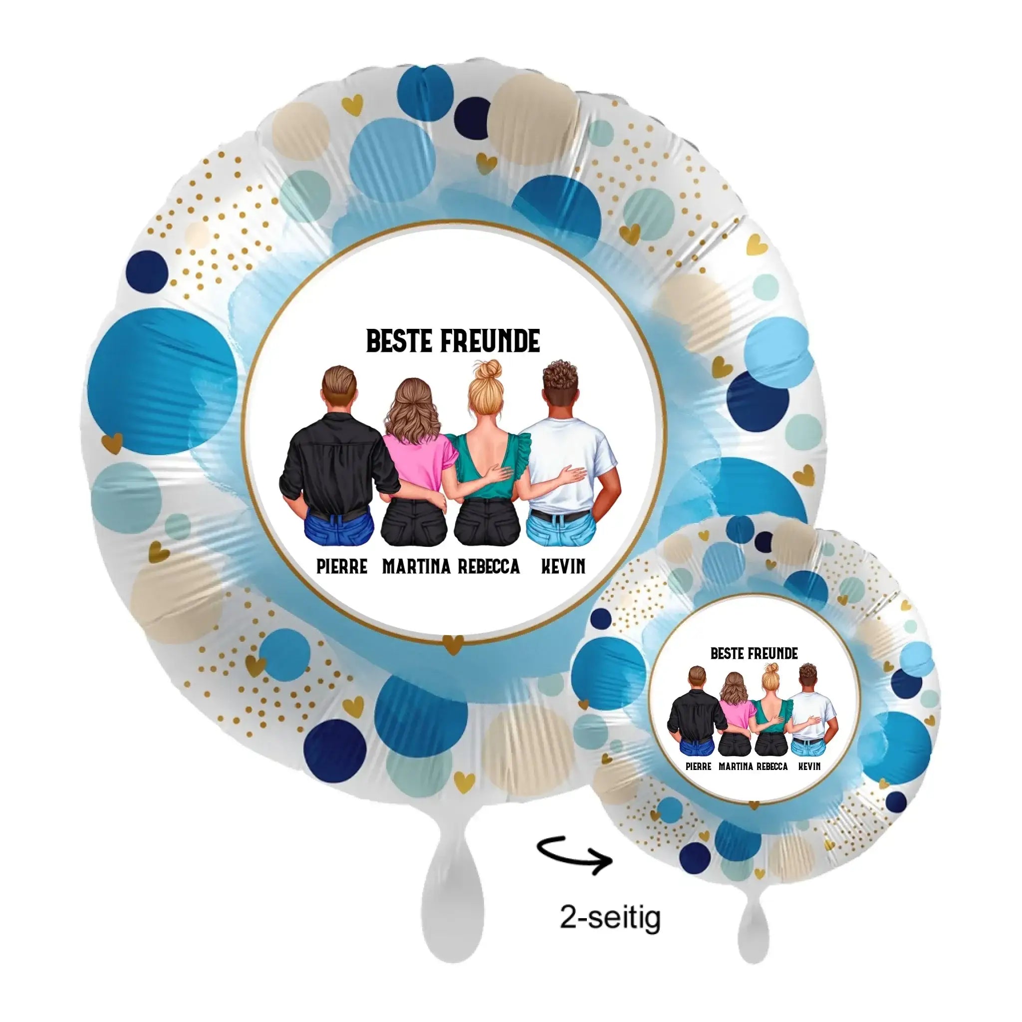 Personalisierbar: MIX Paare & Freunde • 43cm Luftballon - Luftballons • personalisiert / Rund Lucky / personalisierte