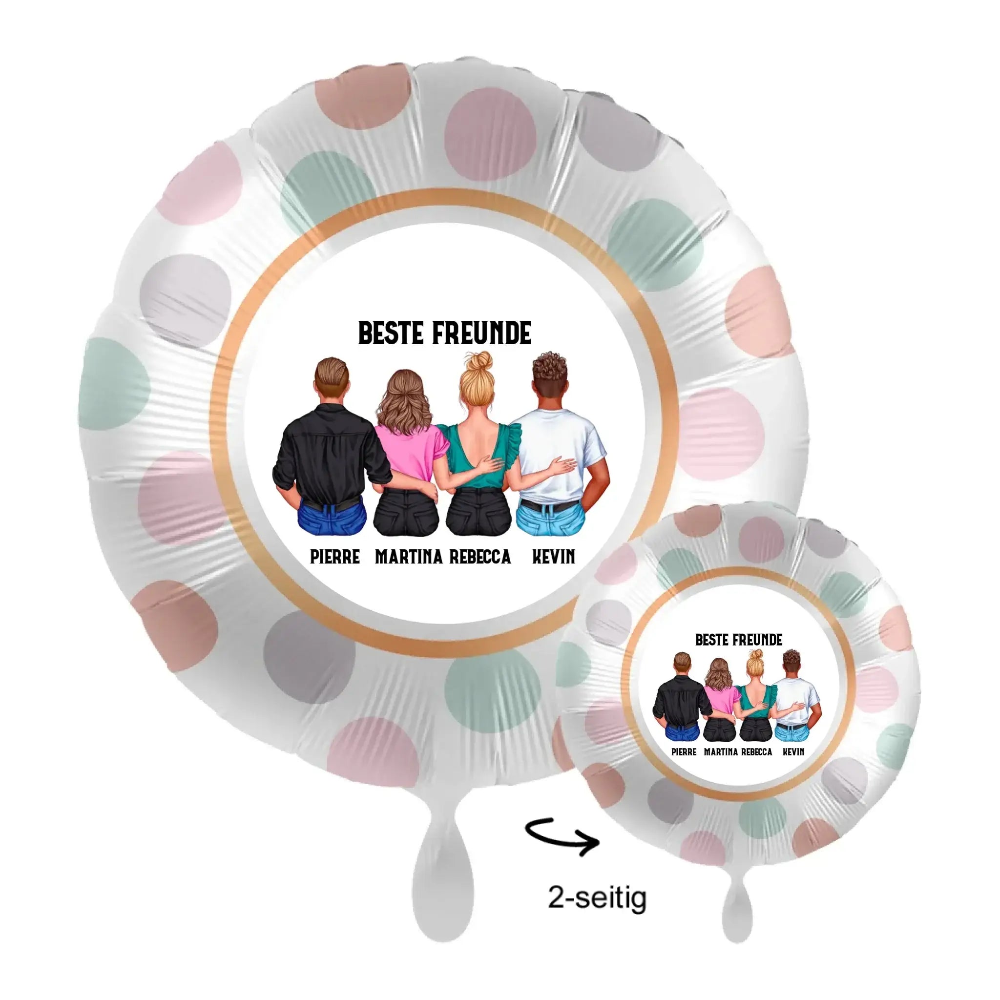 Personalisierbar: MIX Paare & Freunde • 43cm Luftballon - Luftballons • personalisiert / Rund Dots / personalisierte