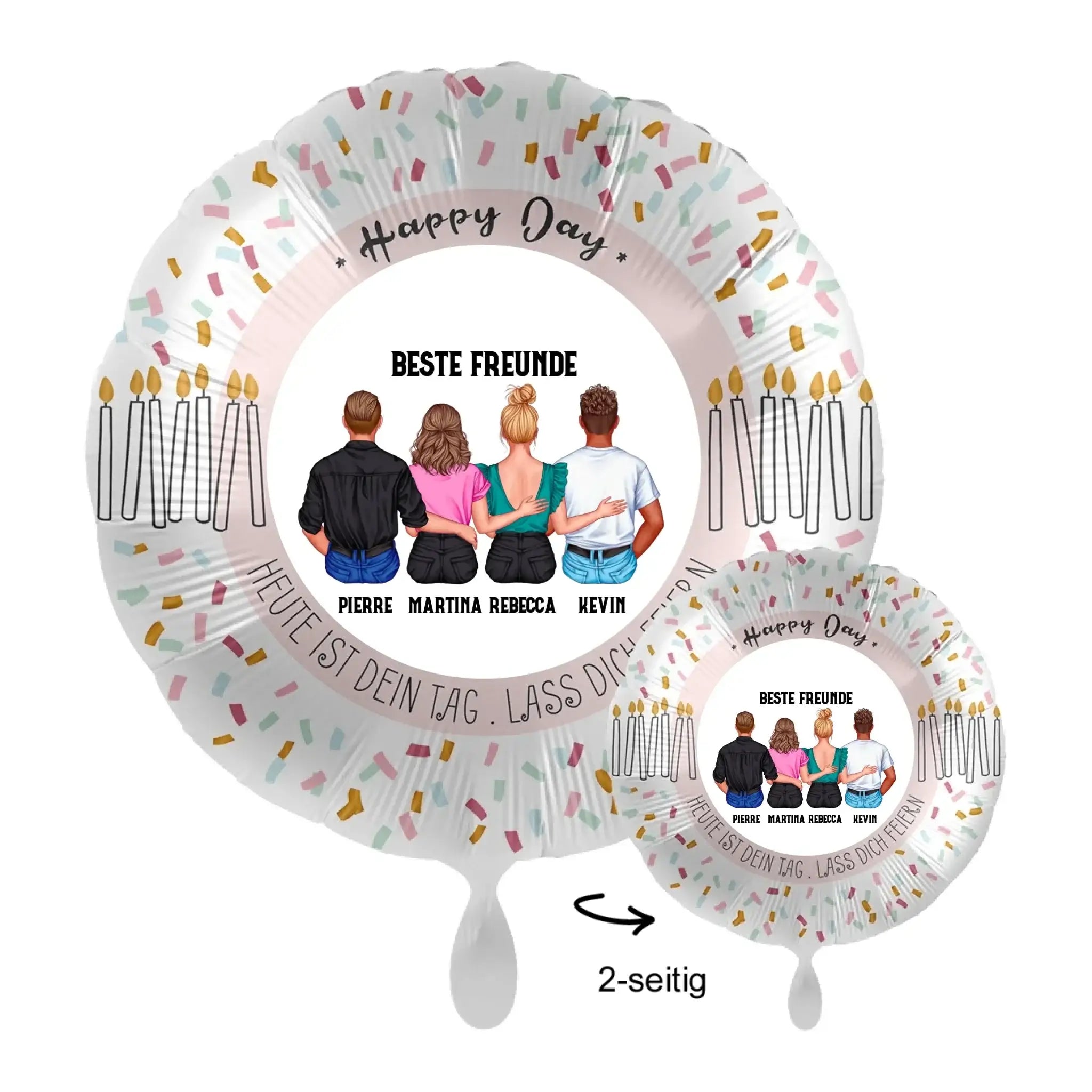 Personalisierbar: MIX Paare & Freunde • 43cm Luftballon - Luftballons • personalisiert / Rund Birthday / personalisierte