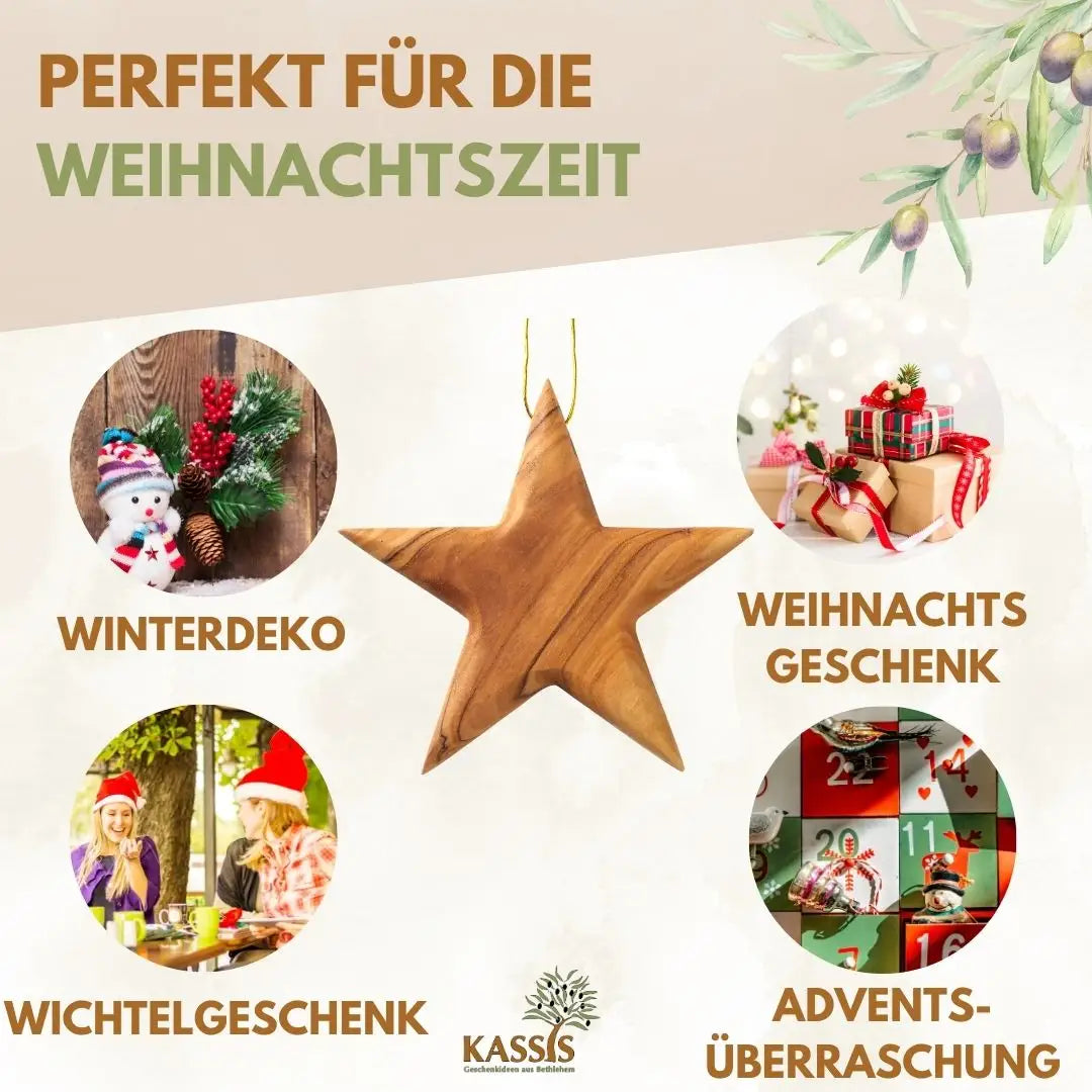 Personalisierter Stern Anhänger Weihnachtsdeko mit Gravur - Weihnachtsdeko