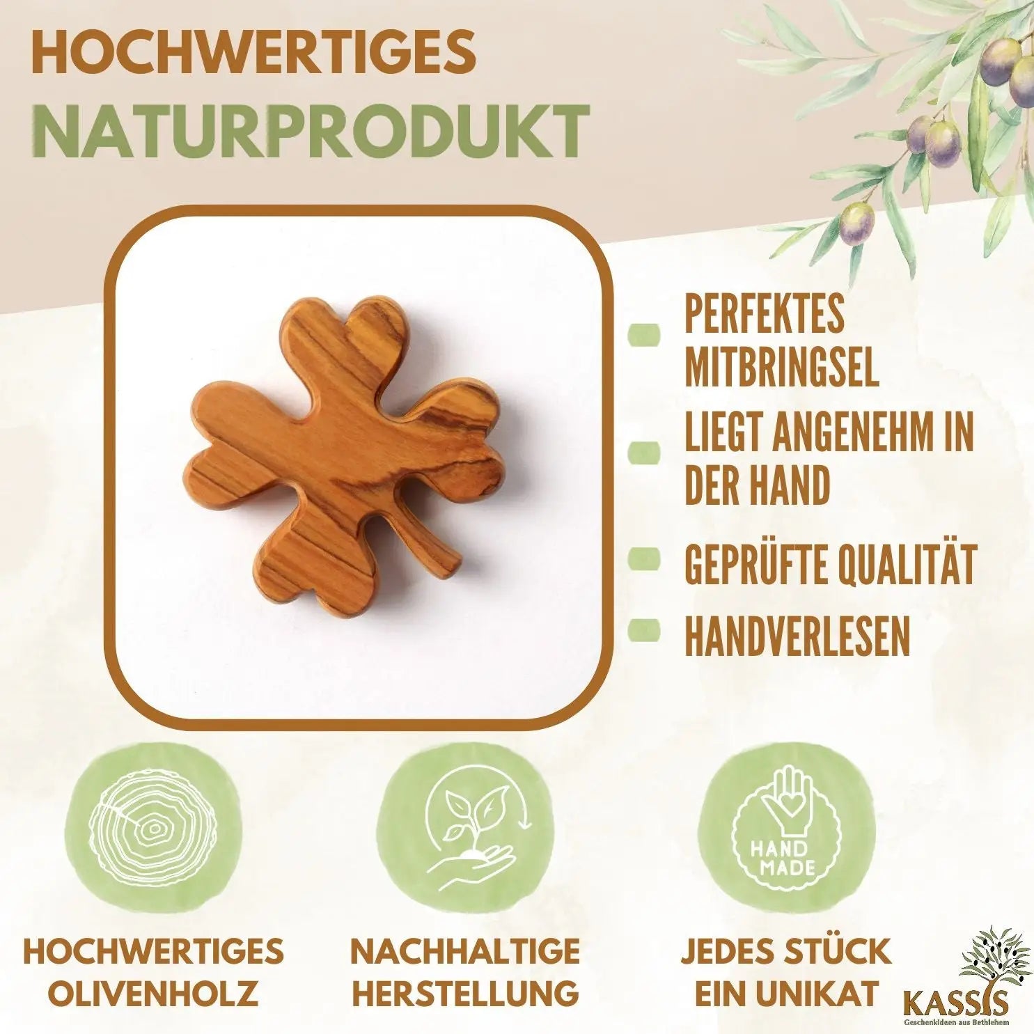 Personalisiertes Kleeblatt Glücksbringer mit Gravur - Handschmeichler