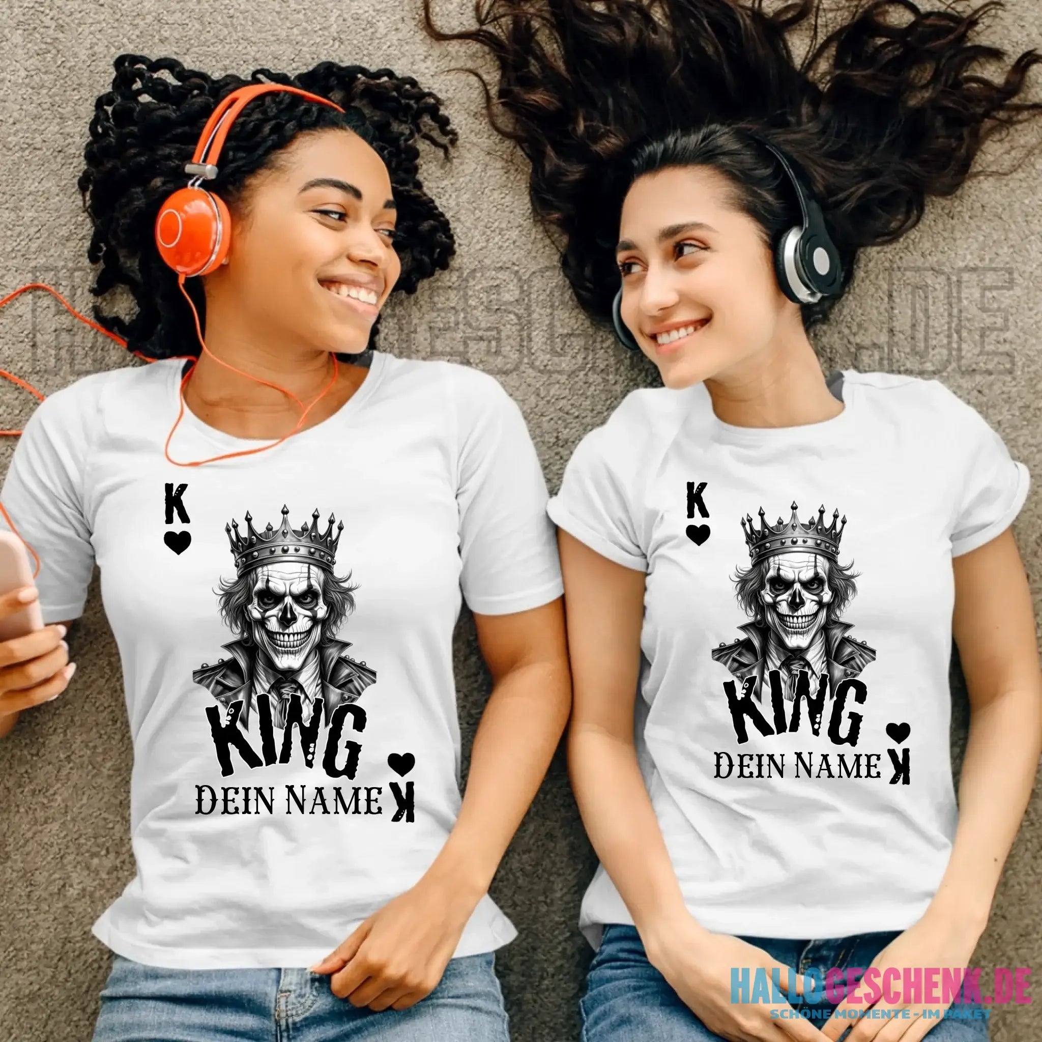 Poker King + dein Name • Ladies Premium T-Shirt XS-2XL aus Bio-Baumwolle für Damen • Exklusivdesign • personalisiert