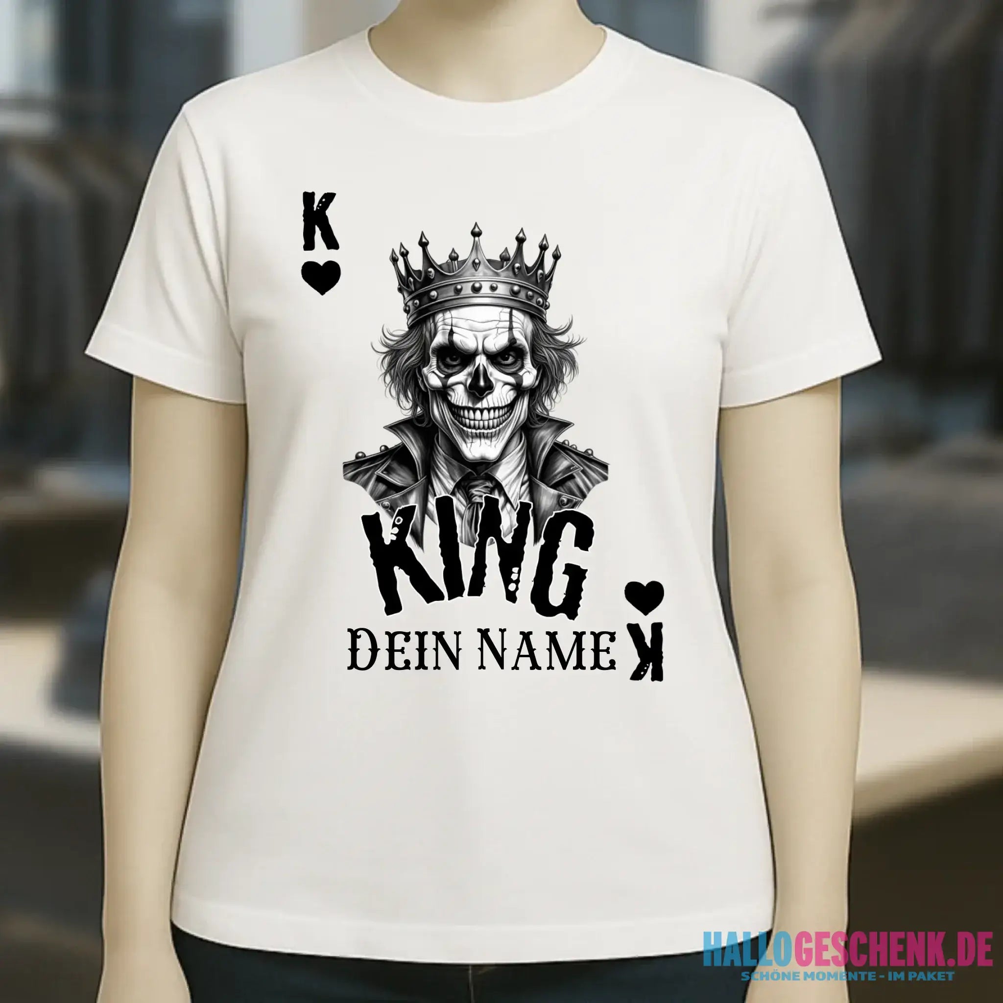 Poker King + dein Name • Ladies Premium T-Shirt XS-2XL aus Bio-Baumwolle für Damen • Exklusivdesign • personalisiert