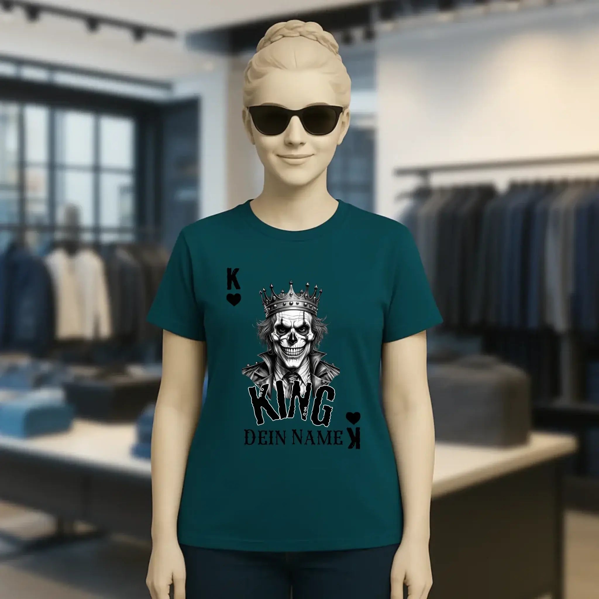 Poker King + dein Name • Ladies Premium T-Shirt XS-2XL aus Bio-Baumwolle für Damen • Exklusivdesign • personalisiert