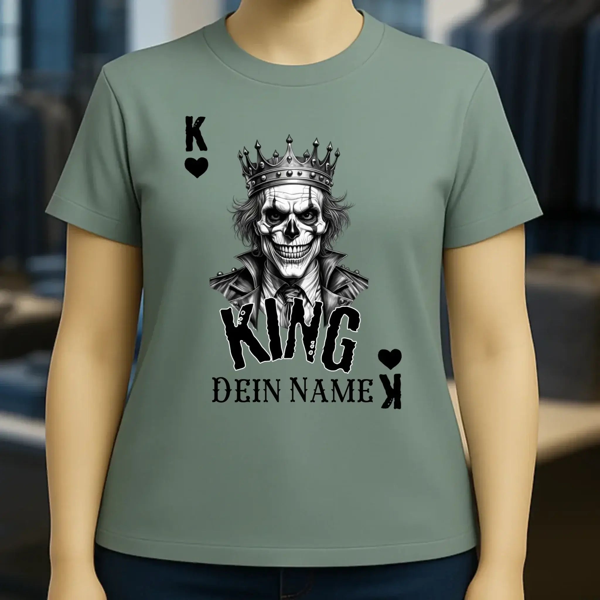 Poker King + dein Name • Ladies Premium T-Shirt XS-2XL aus Bio-Baumwolle für Damen • Exklusivdesign • personalisiert