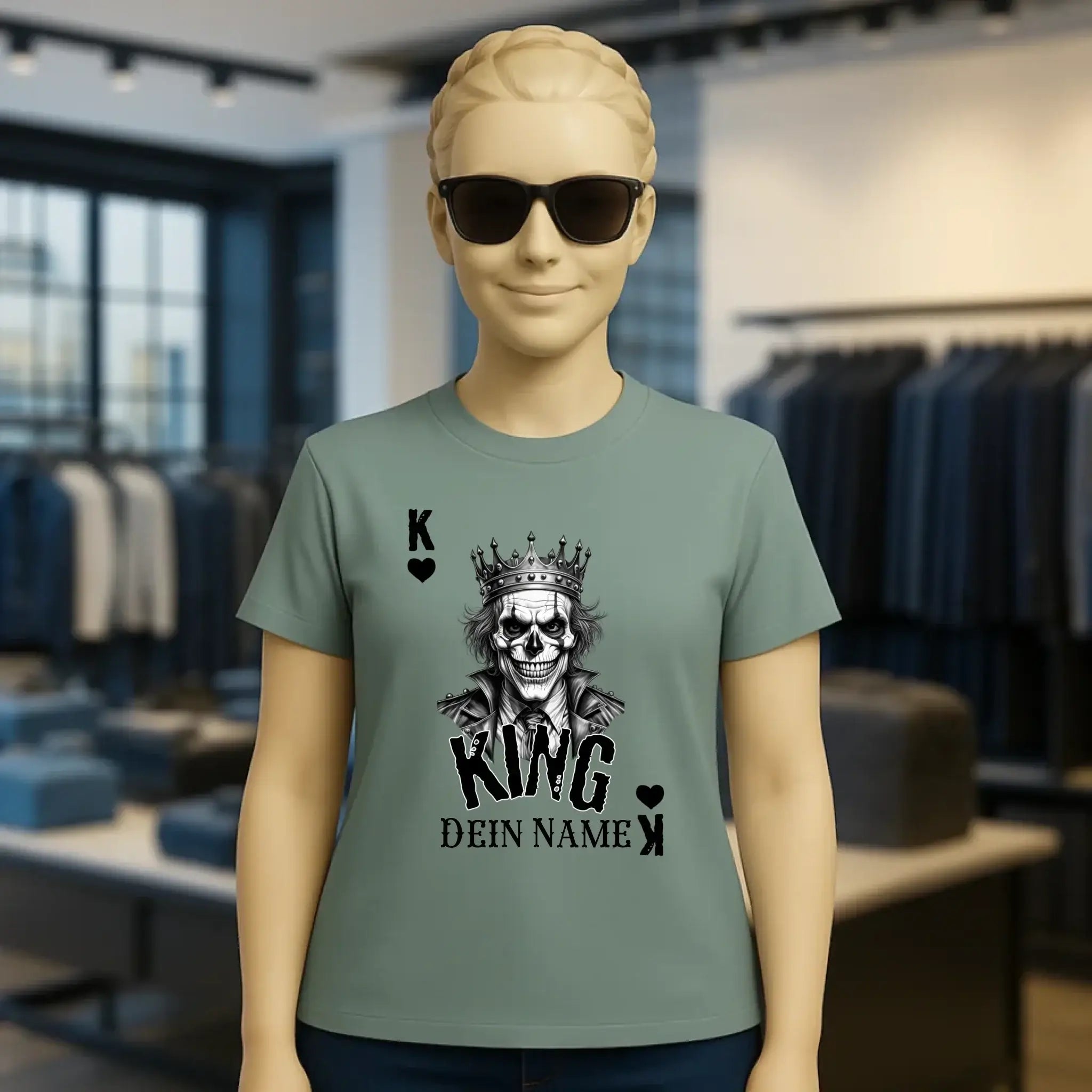 Poker King + dein Name • Ladies Premium T-Shirt XS-2XL aus Bio-Baumwolle für Damen • Exklusivdesign • personalisiert