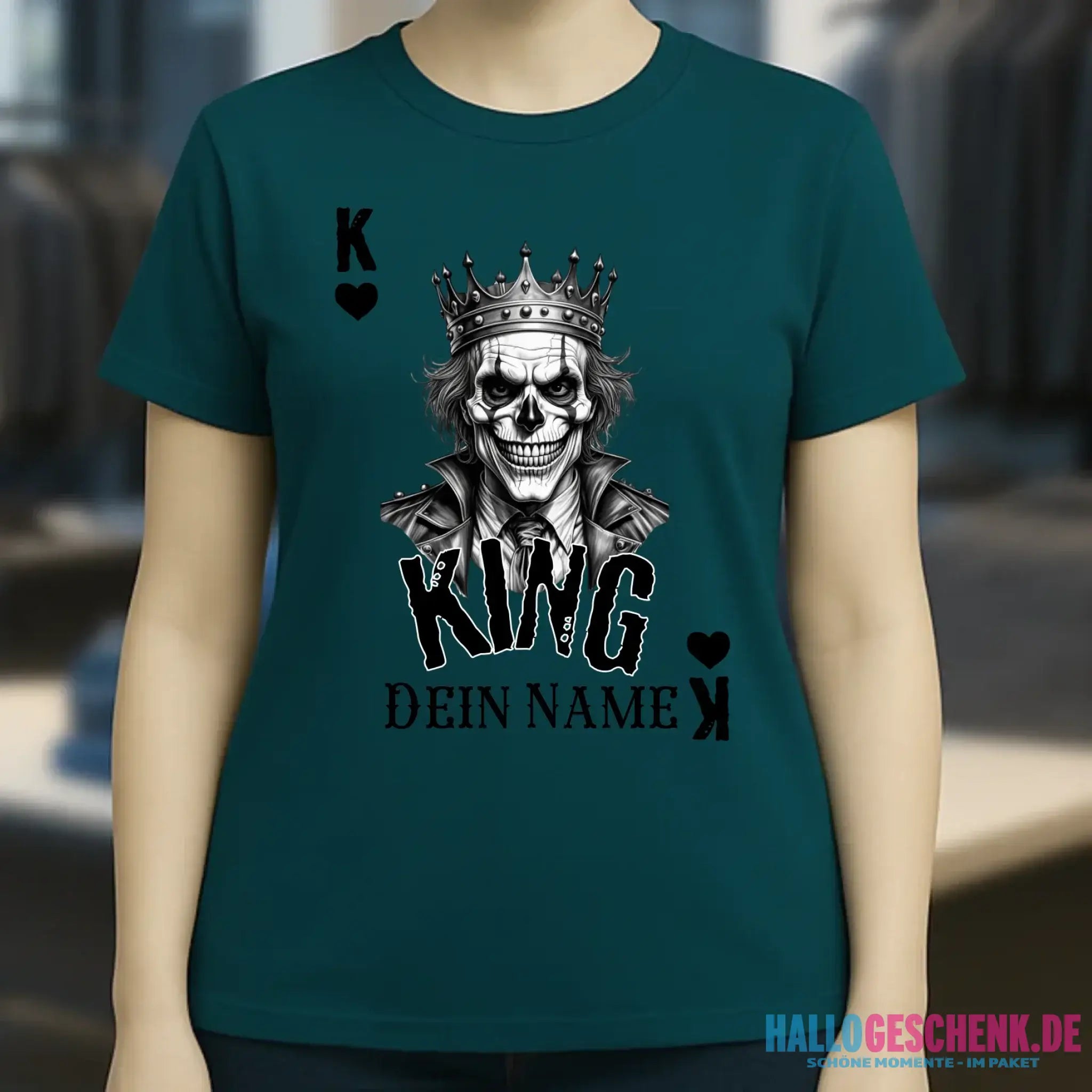 Poker King + dein Name • Ladies Premium T-Shirt XS-2XL aus Bio-Baumwolle für Damen • Exklusivdesign • personalisiert