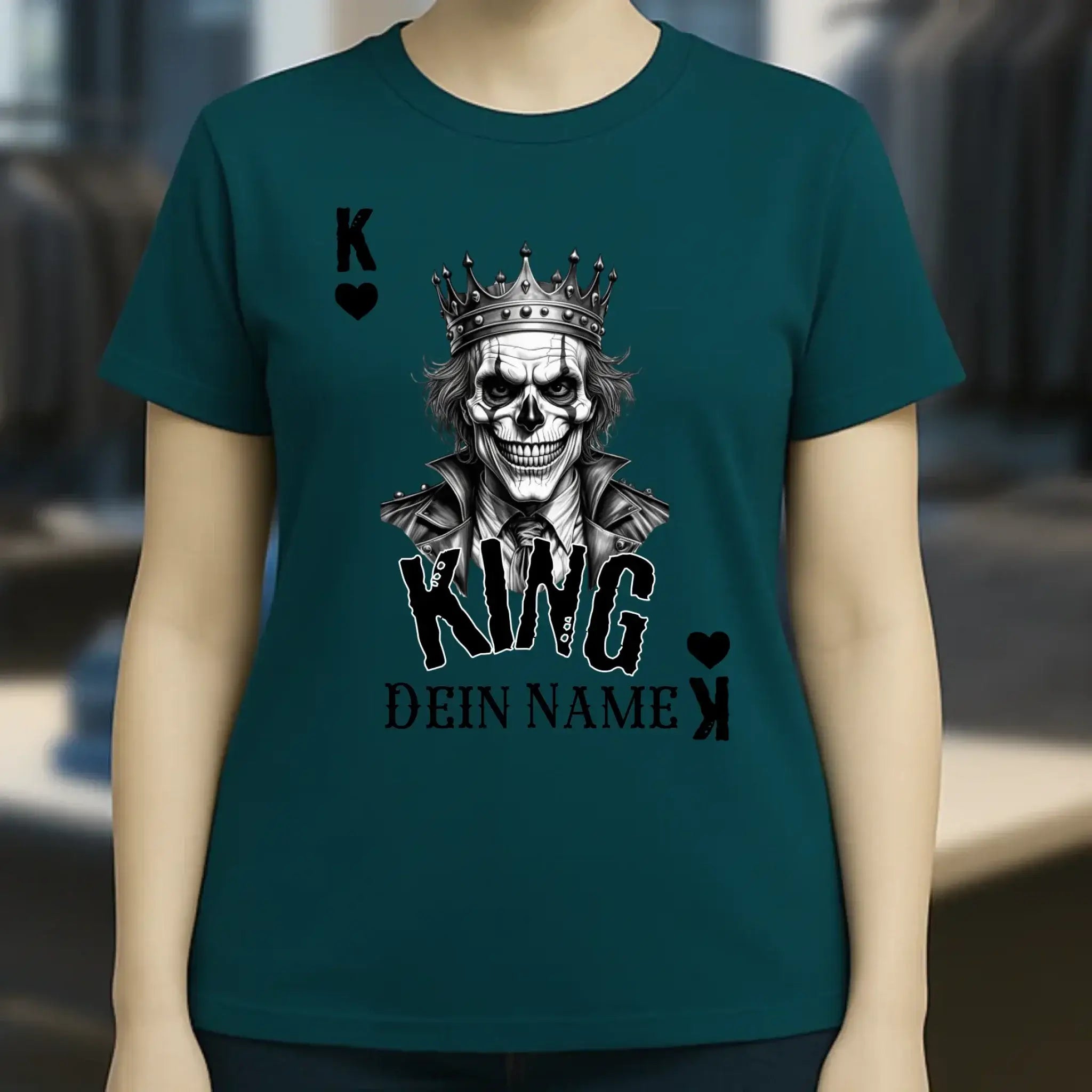 Poker King + dein Name • Ladies Premium T-Shirt XS-2XL aus Bio-Baumwolle für Damen • Exklusivdesign • personalisiert
